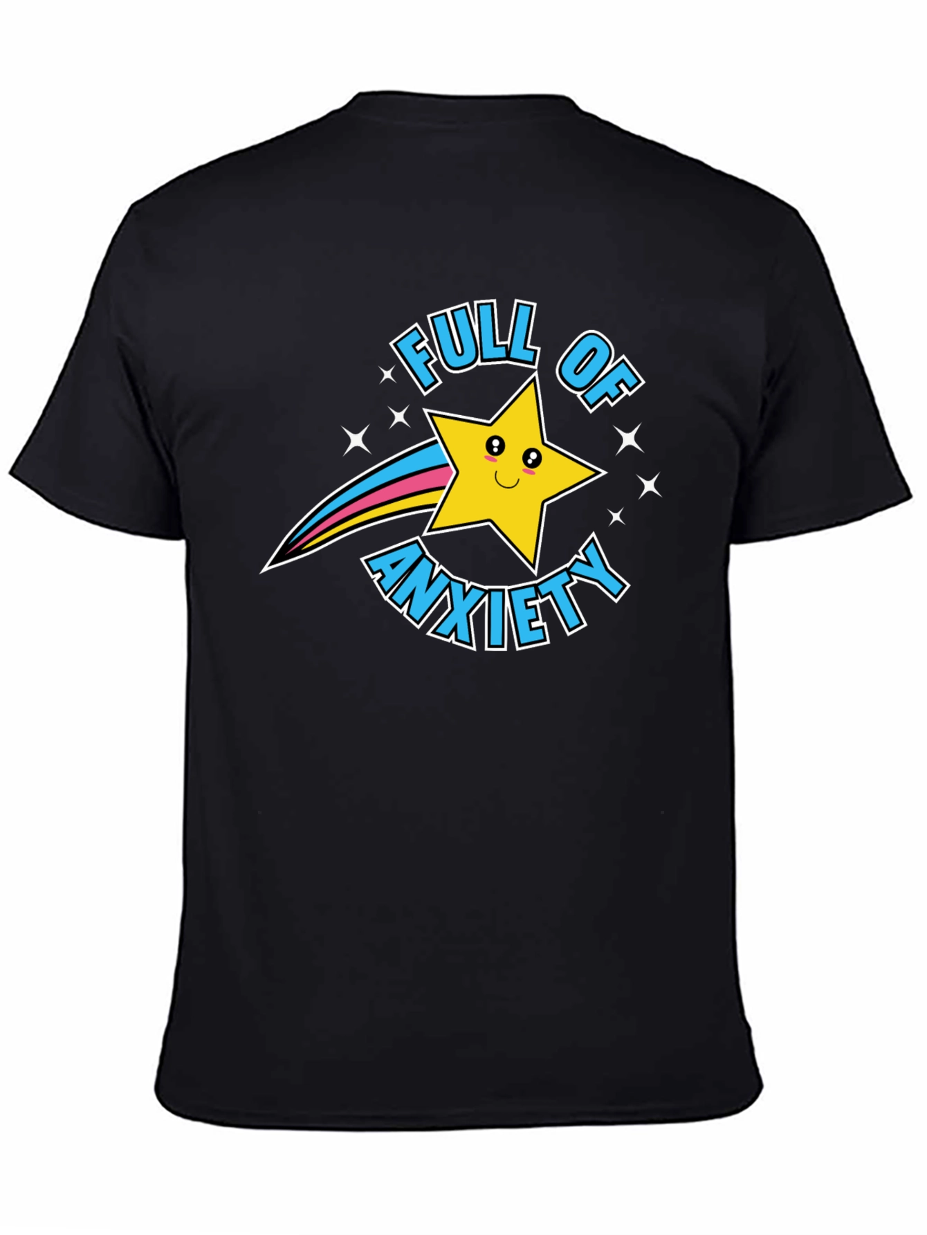 Full of Anxiety Graphic Print Crew Neck T-Shirt