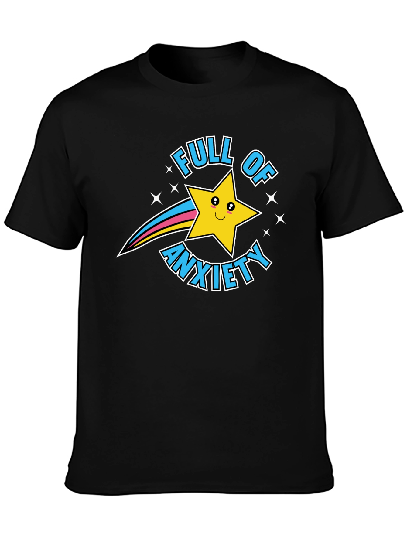 Full of Anxiety Graphic Print Crew Neck T-Shirt