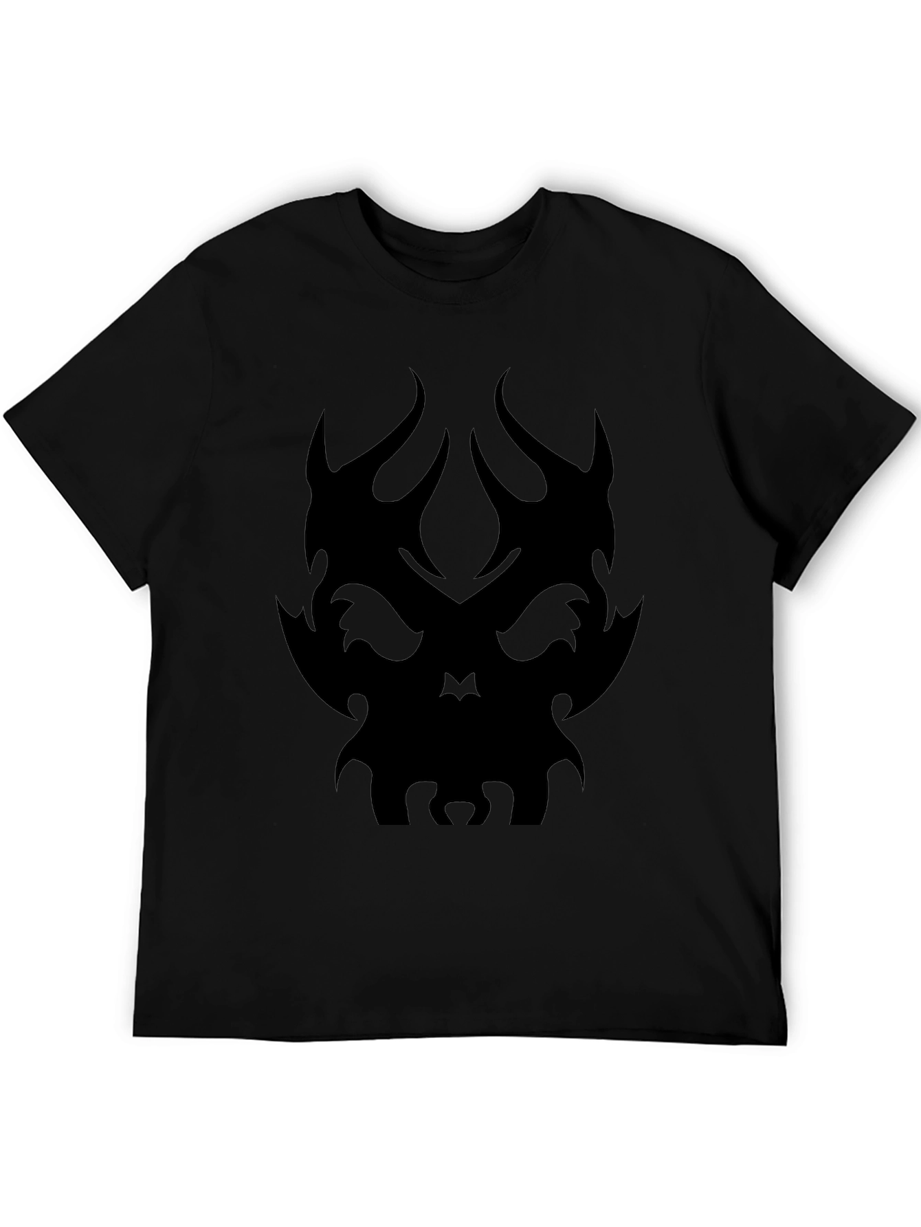 Skull Flame Graphic T-Shirt - Mens Black Tee