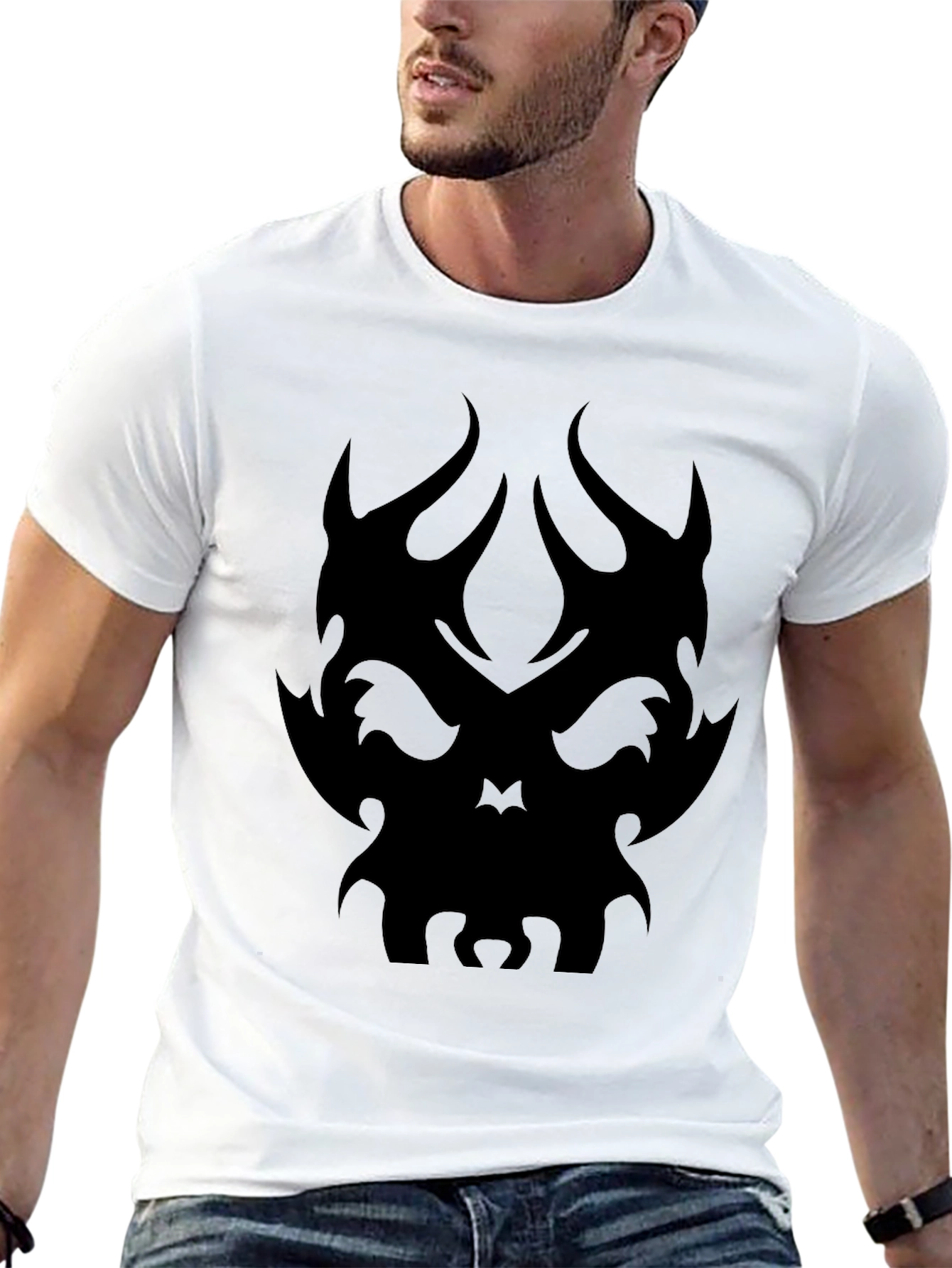 Skull Flame Graphic T-Shirt - Mens Black Tee