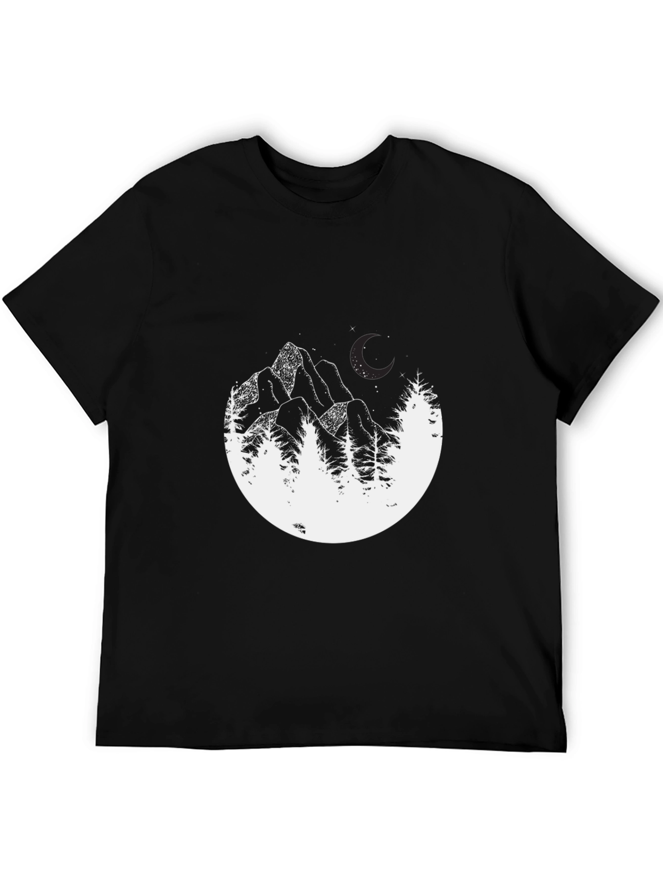 Mountainscape Graphic Tee - Black Cotton Blend