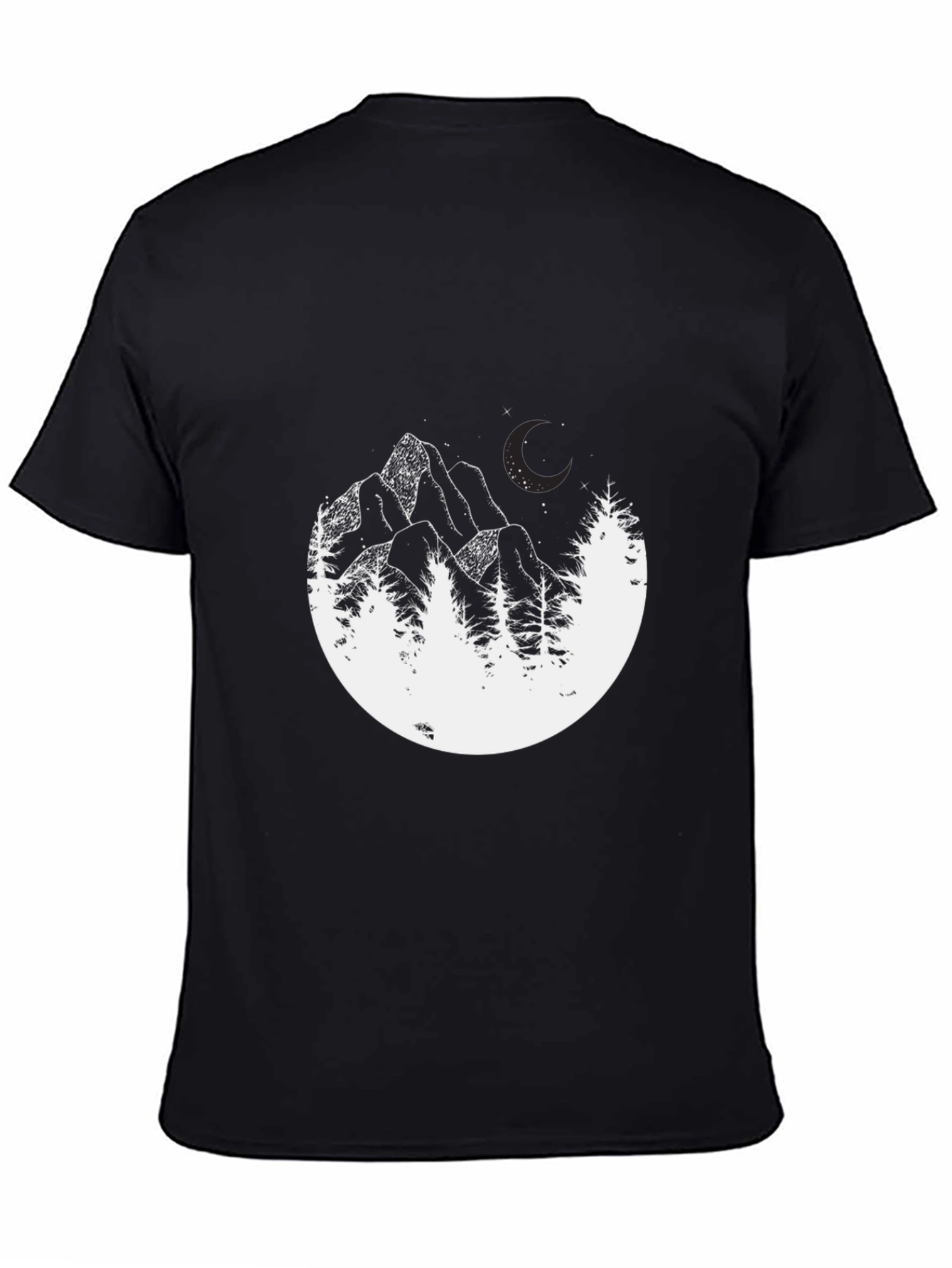 Mountainscape Graphic Tee - Black Cotton Blend