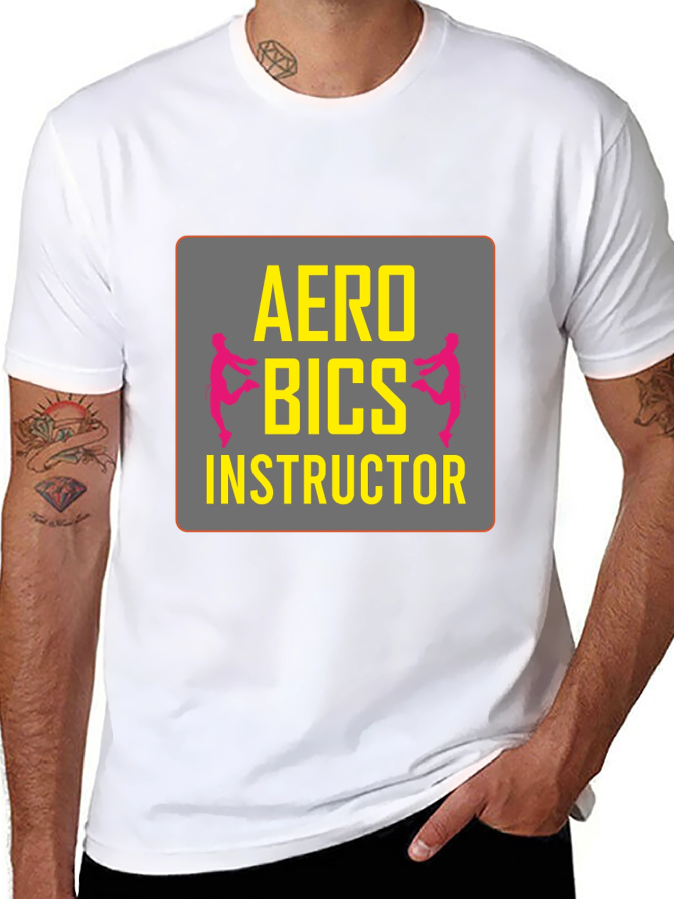 Aerobics Instructor Graphic T-Shirt - Black