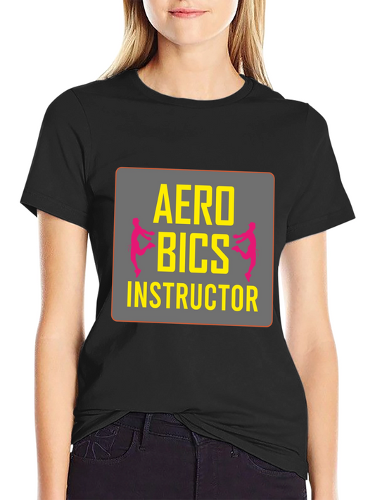 Aerobics Instructor Graphic T-Shirt - Black