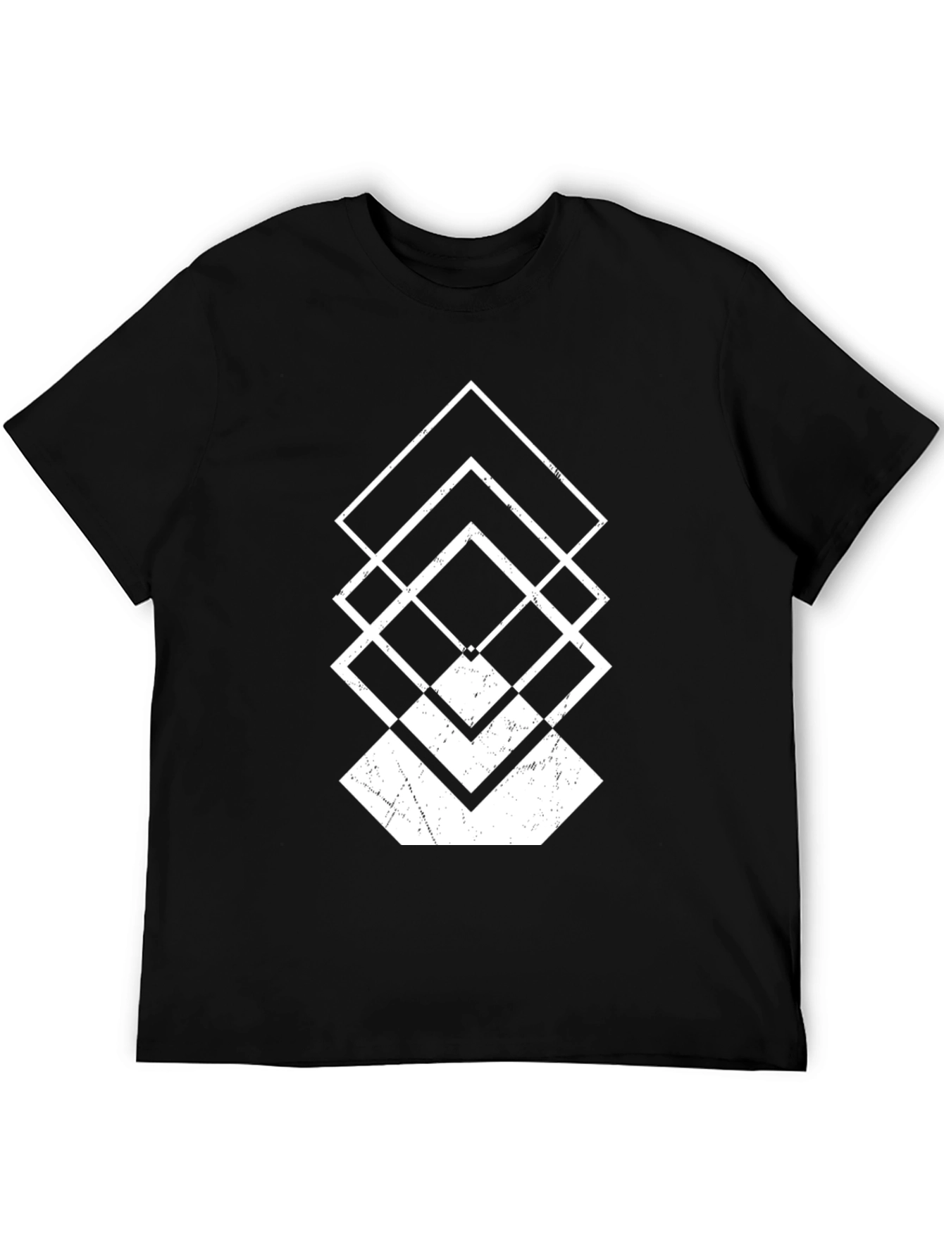 Abstract Geometric T-Shirt - Black