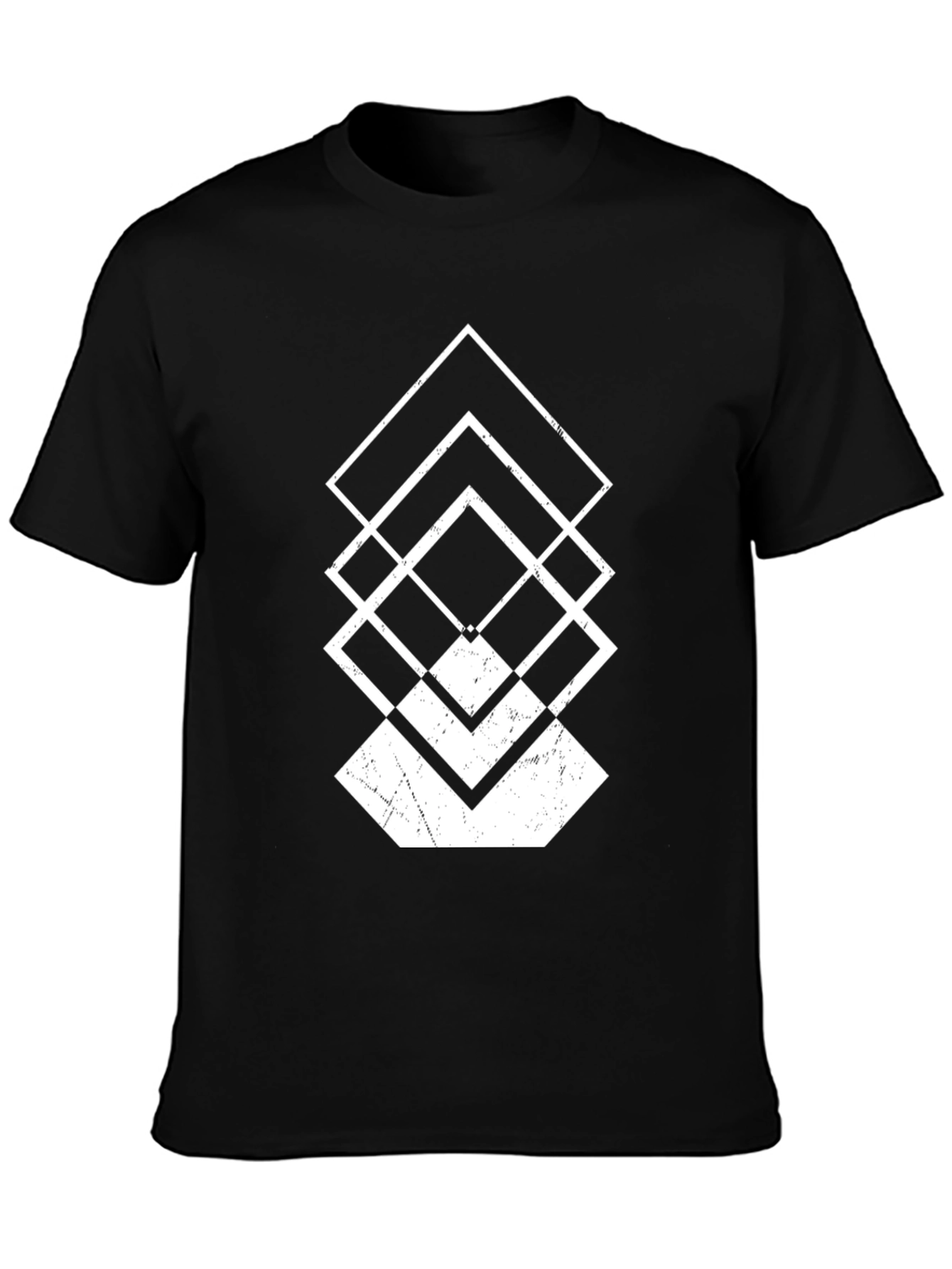 Abstract Geometric T-Shirt - Black
