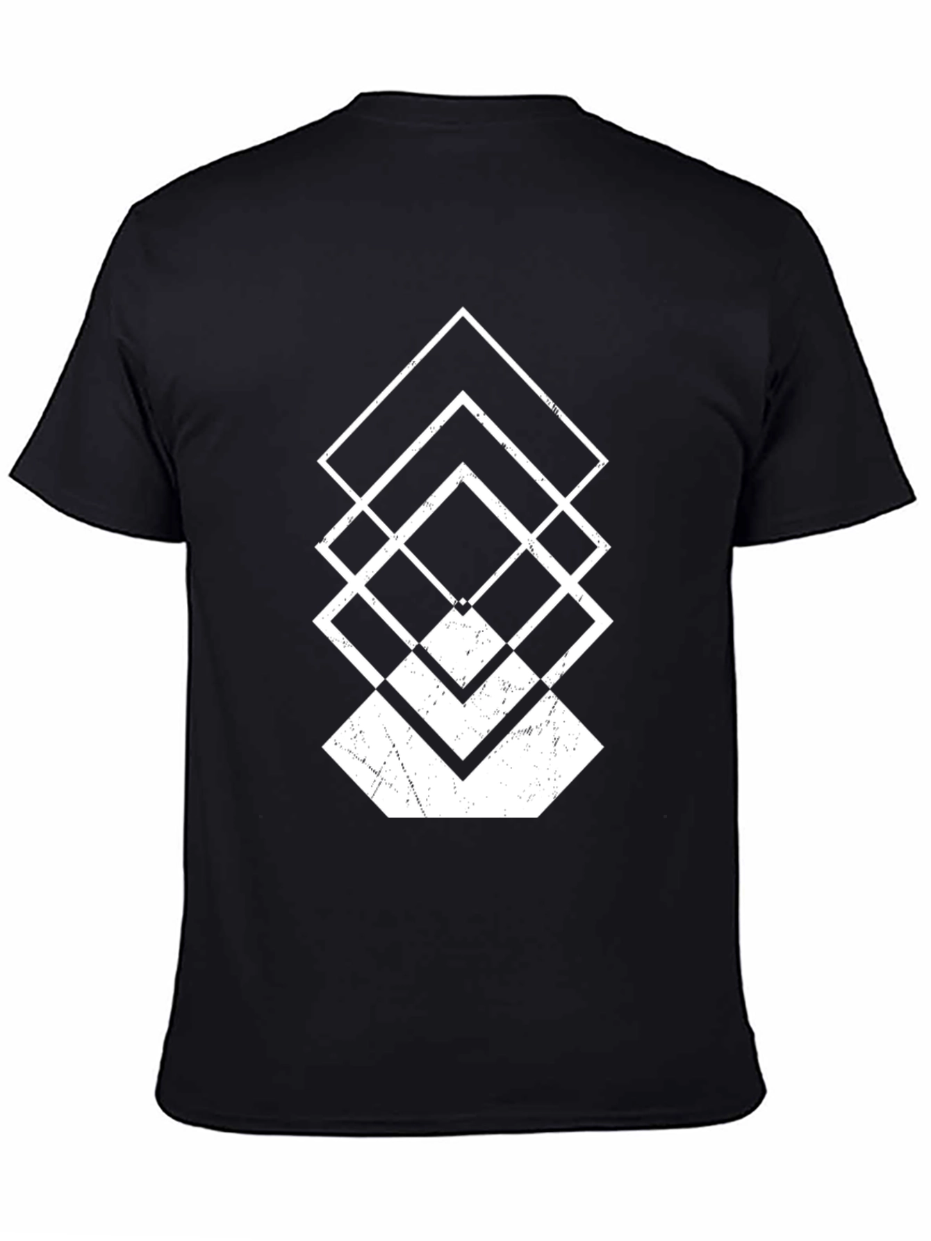 Abstract Geometric T-Shirt - Black