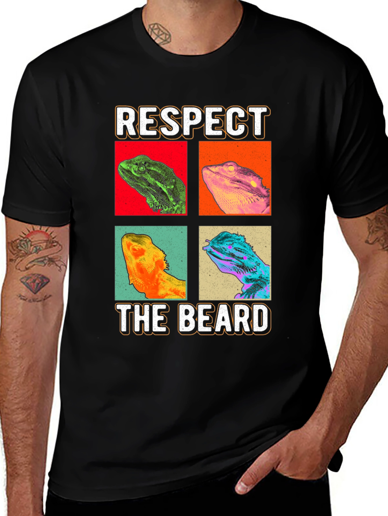 Respect The Beard T-Shirt - Bearded Dragon