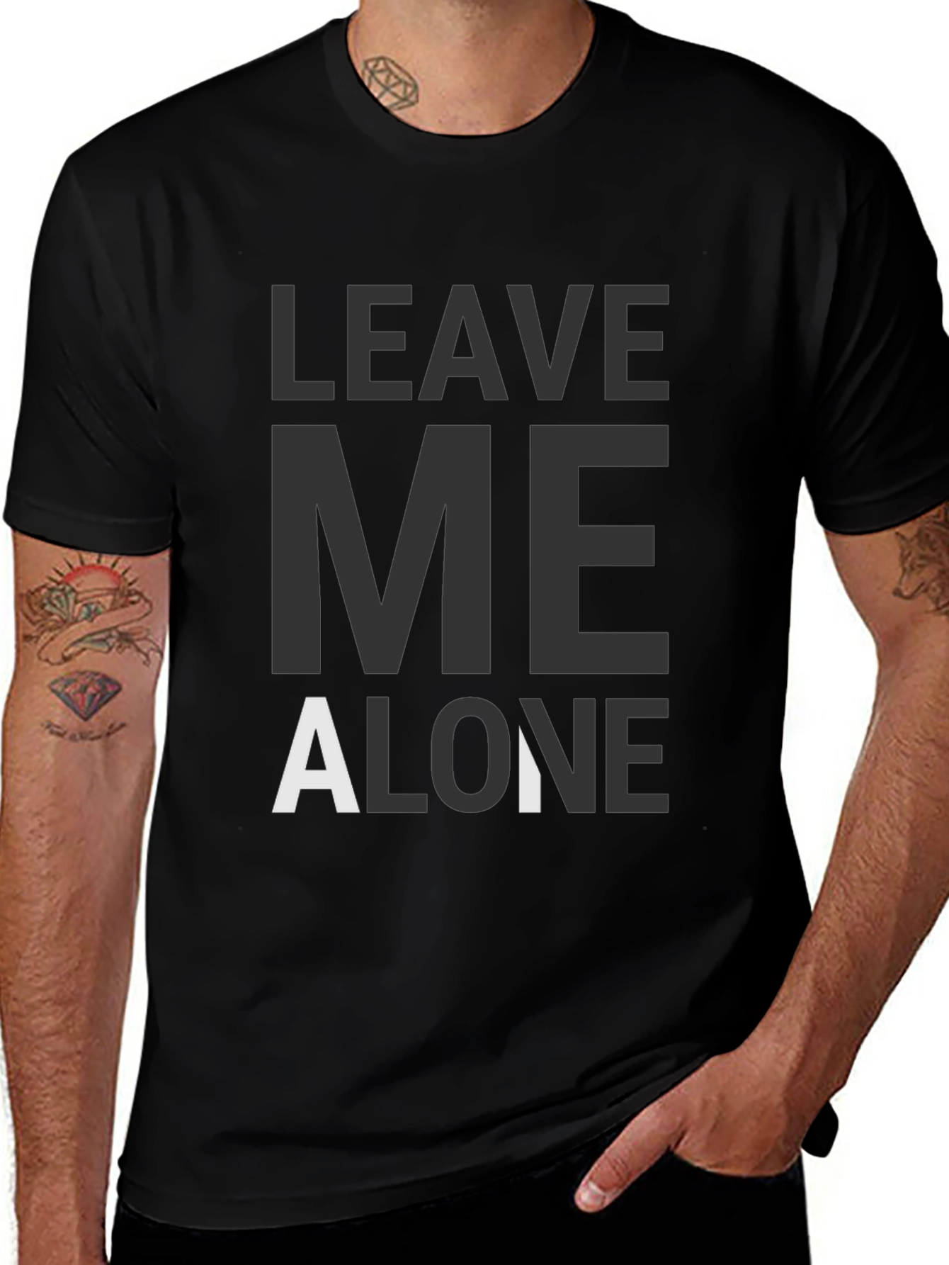 Leave Me Alone Graphic Tee - Black T-Shirt