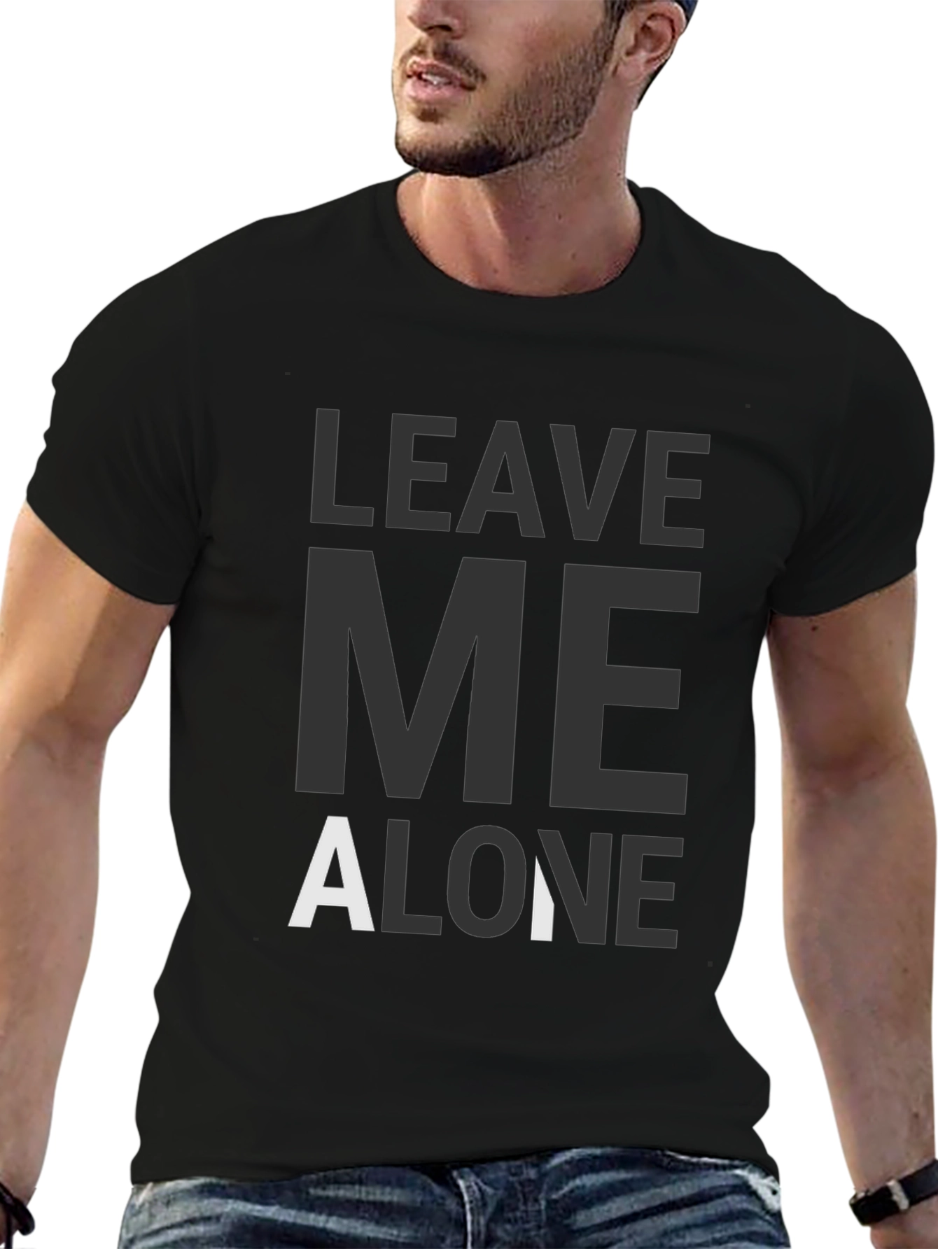 Leave Me Alone Graphic Tee - Black T-Shirt