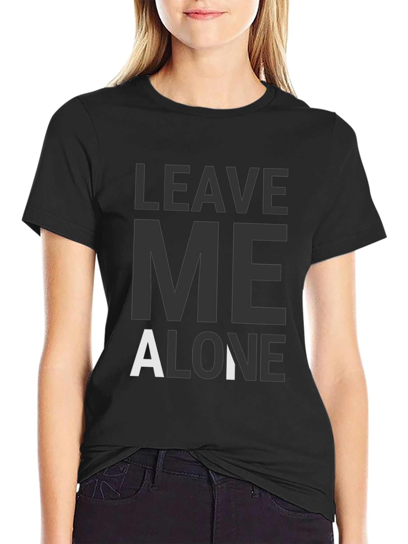 Leave Me Alone Graphic Tee - Black T-Shirt