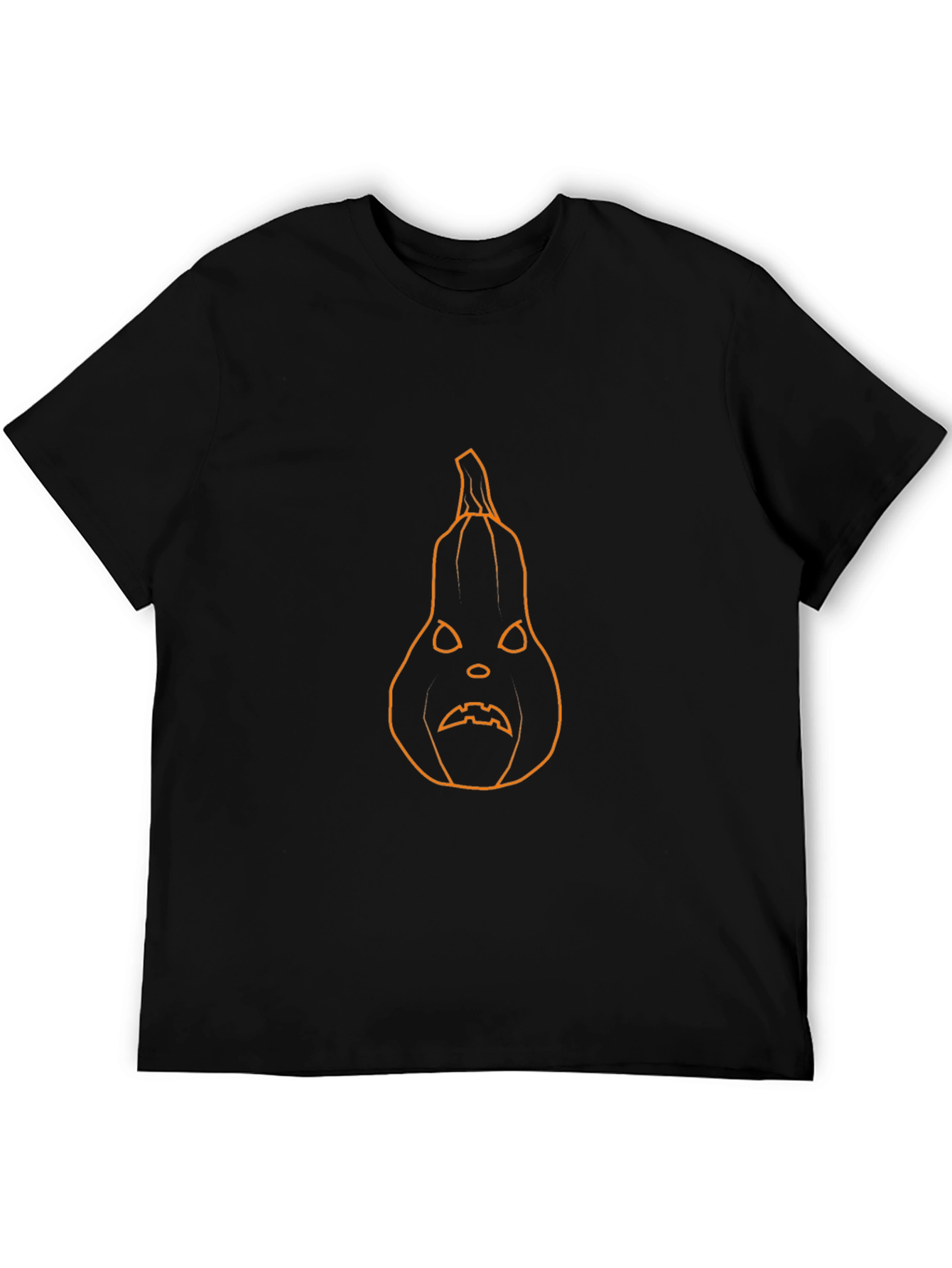 Halloween Pumpkin Face Graphic Tee - Mens Black T-Shirt