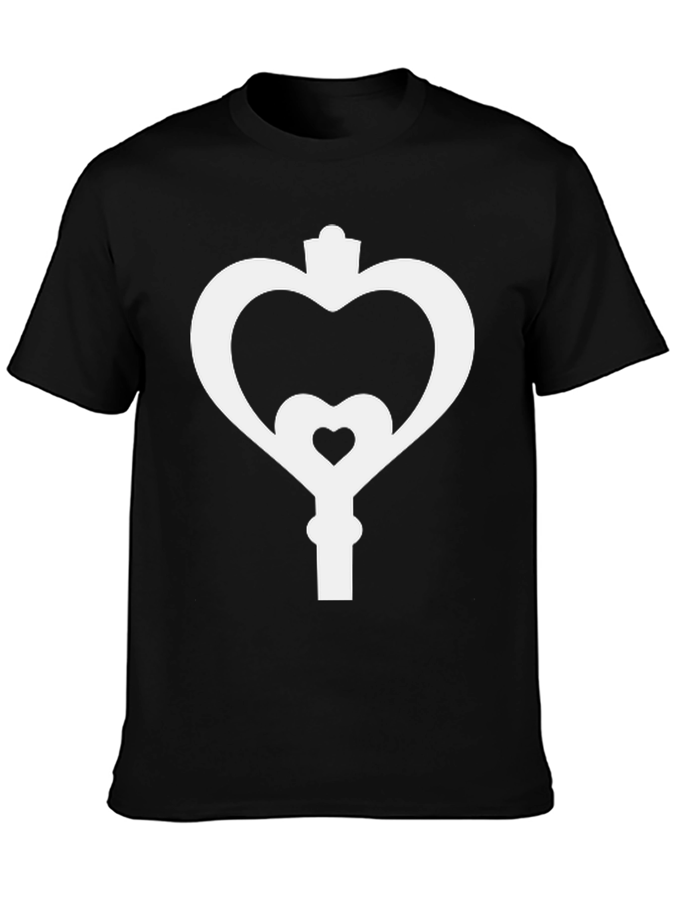 Heart Key Black Tee - Unlock Your Style