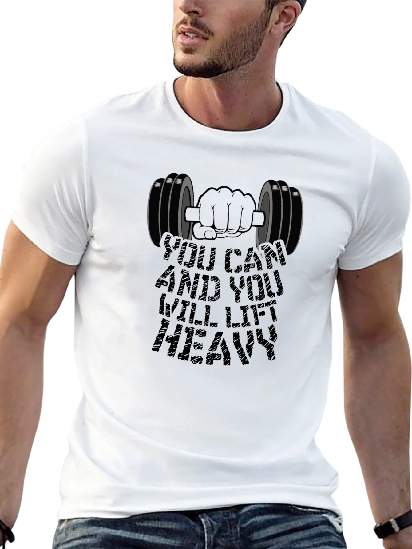 Motivational Gym T-Shirt: Lift Heavy Design