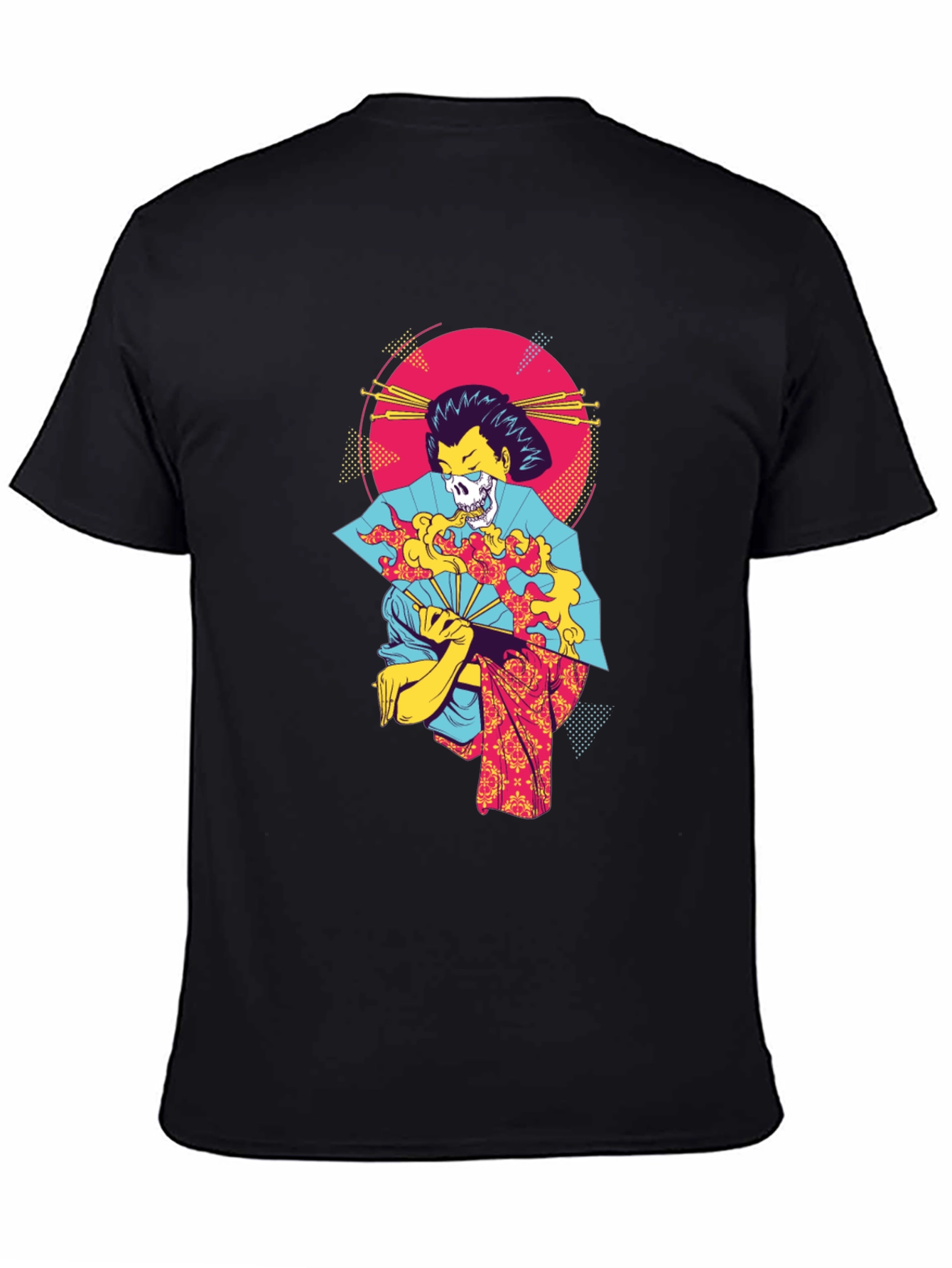 Geisha Skull Graphic Tee - Unique & Edgy Design