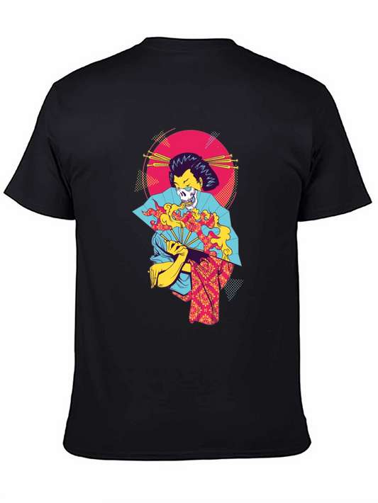 Geisha Skull Graphic Tee - Unique & Edgy Design
