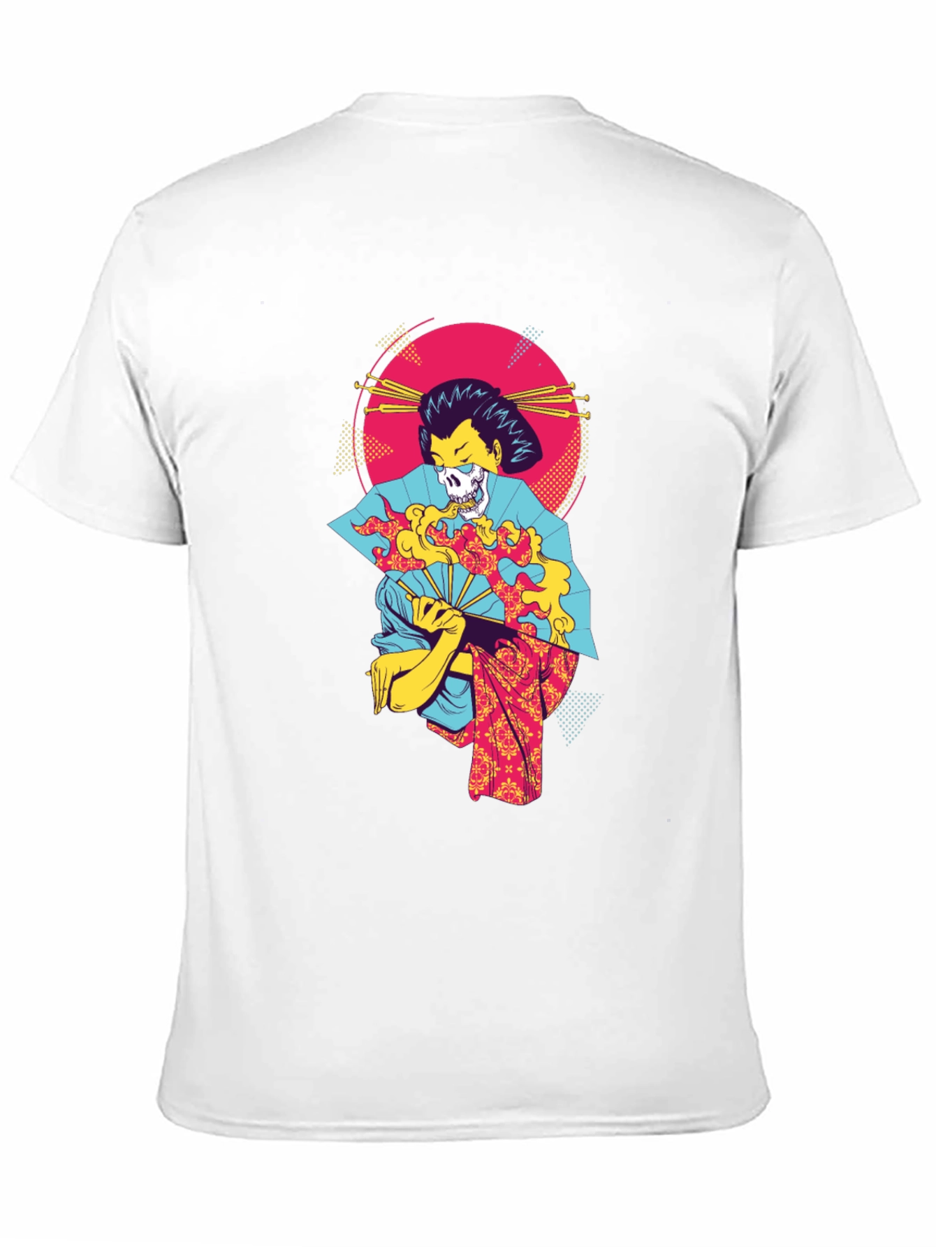Geisha Skull Graphic Tee - Unique & Edgy Design