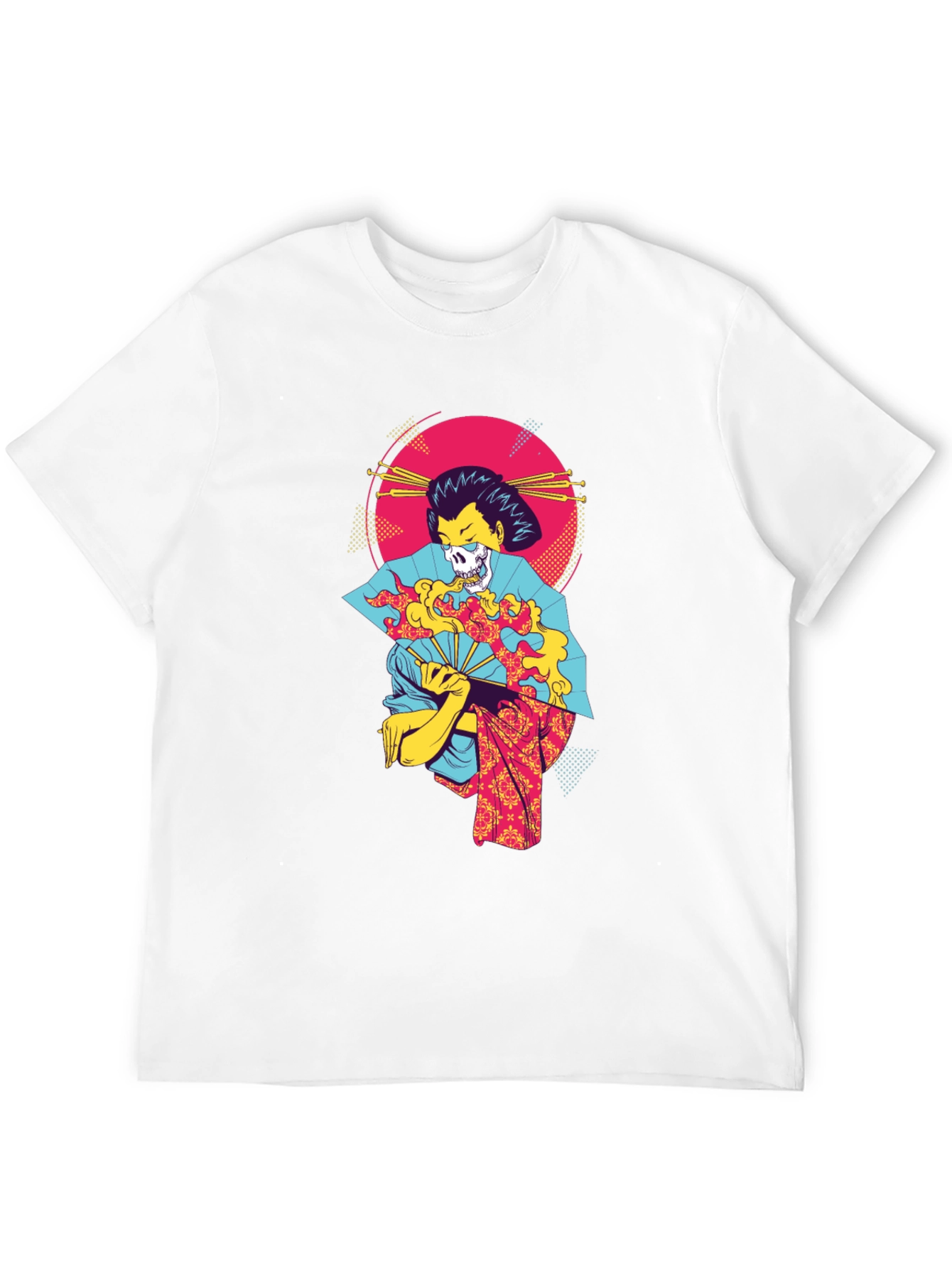 Geisha Skull Graphic Tee - Unique & Edgy Design