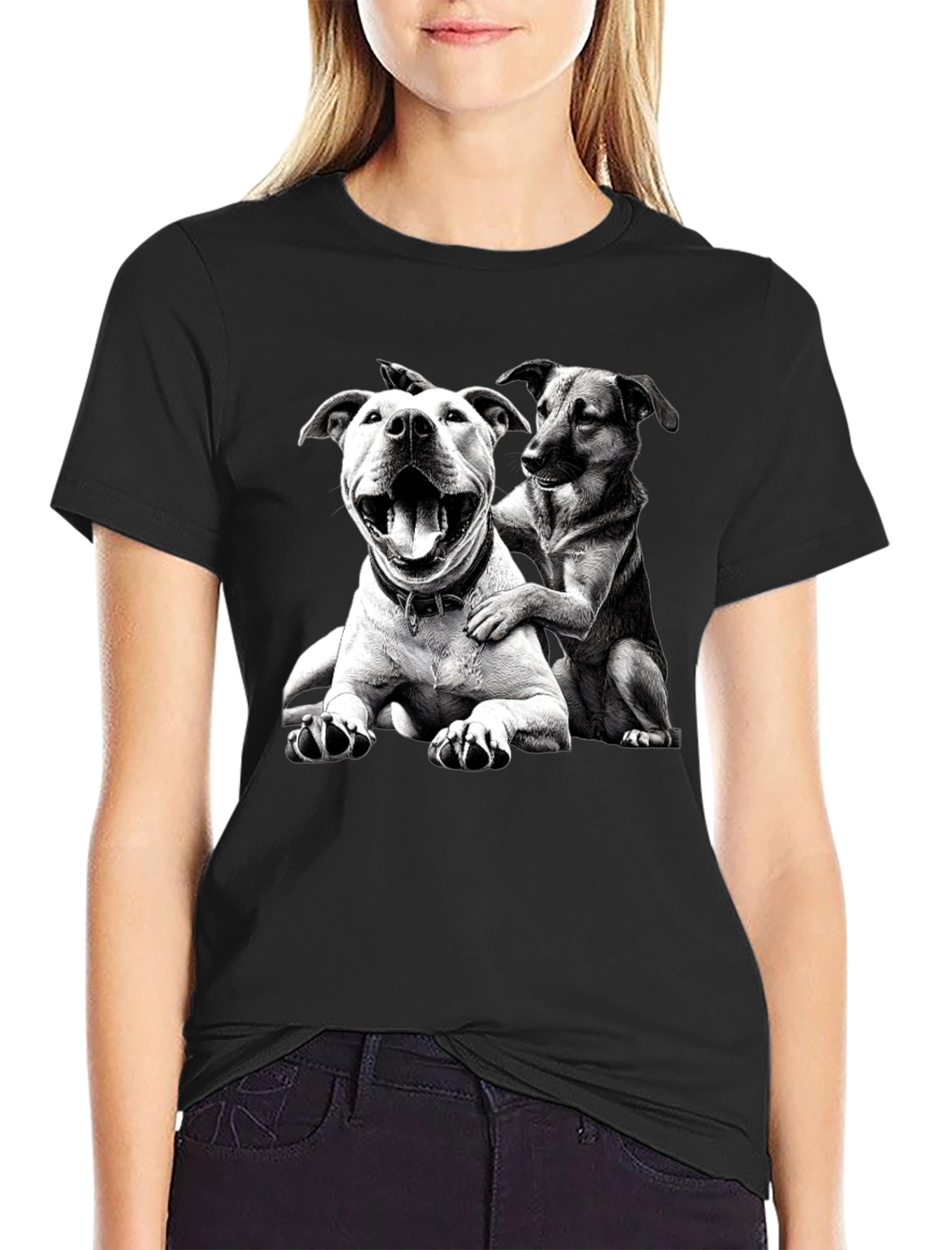 Dog Lovers Black Graphic Tee