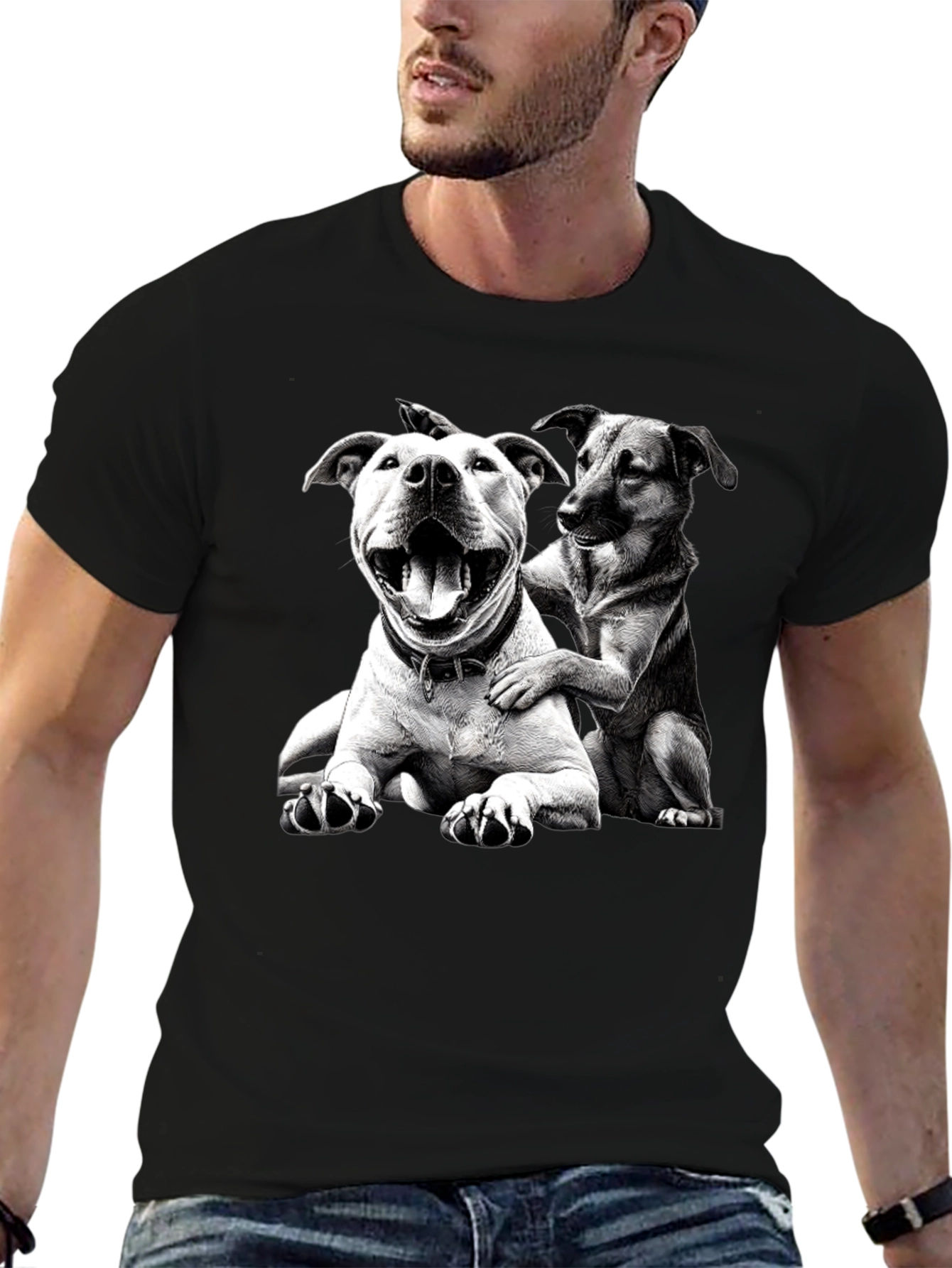 Dog Lovers Black Graphic Tee