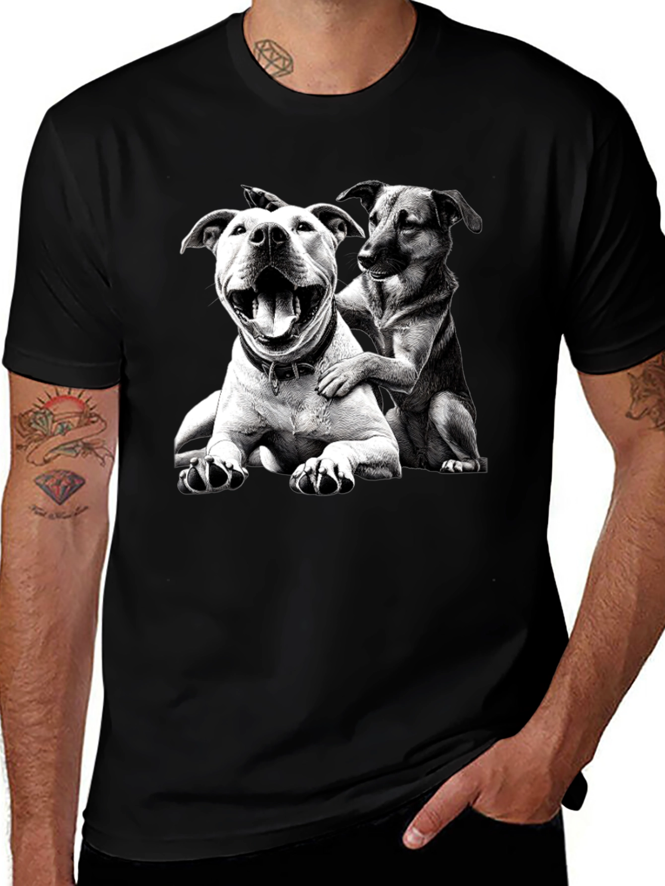 Dog Lovers Black Graphic Tee
