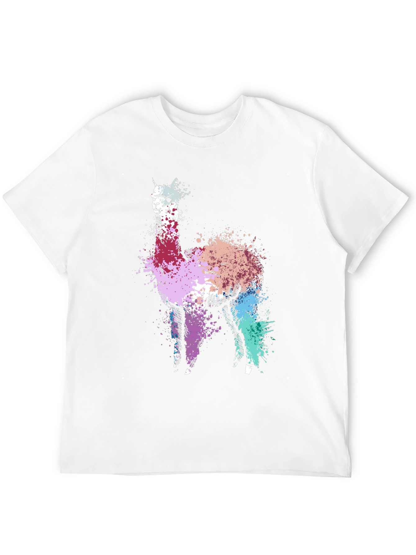 Abstract Llama Graphic Tee - Unique Splatter Art T-Shirt