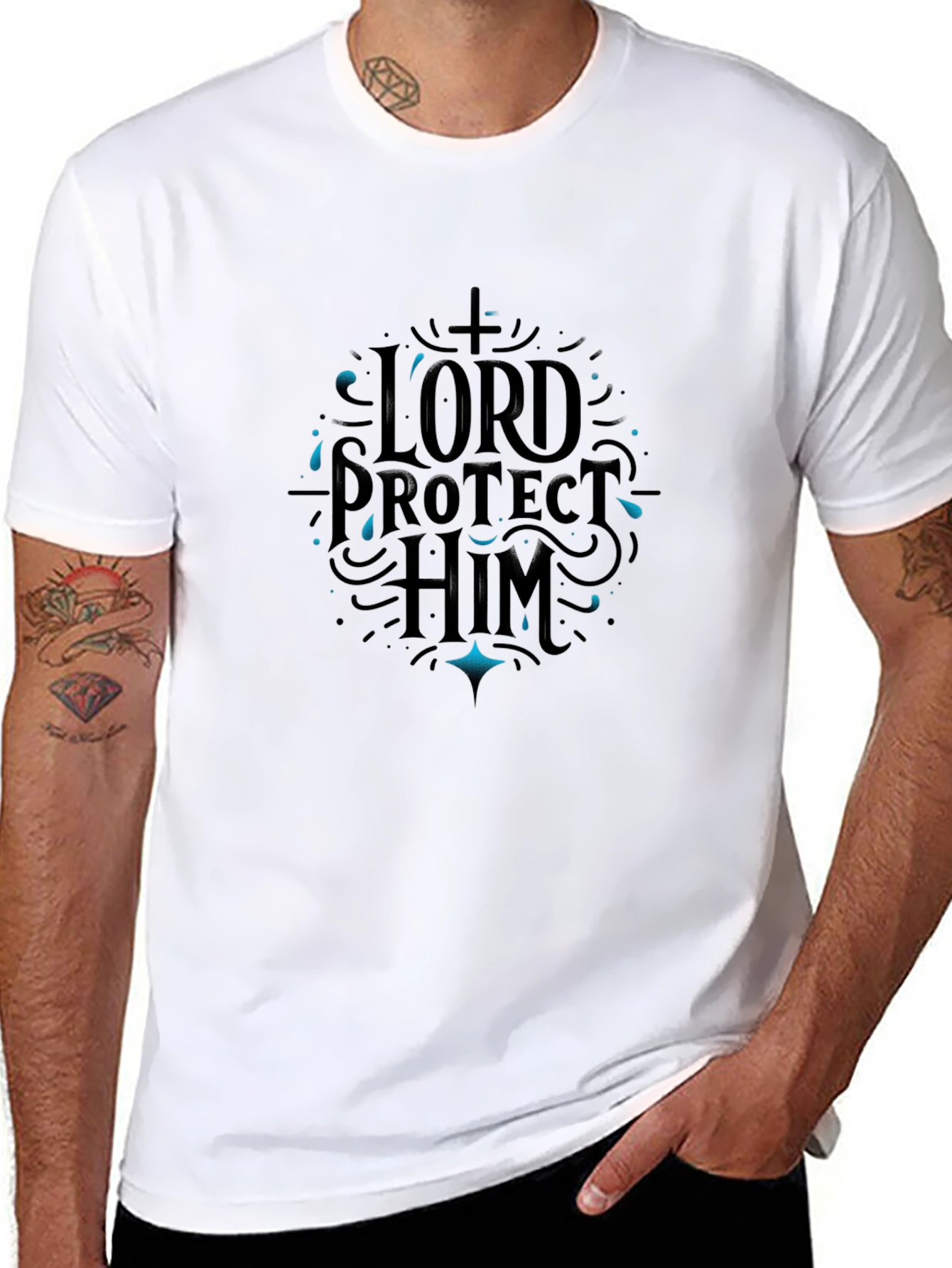 Lord Protect Him Black Graphic Tee