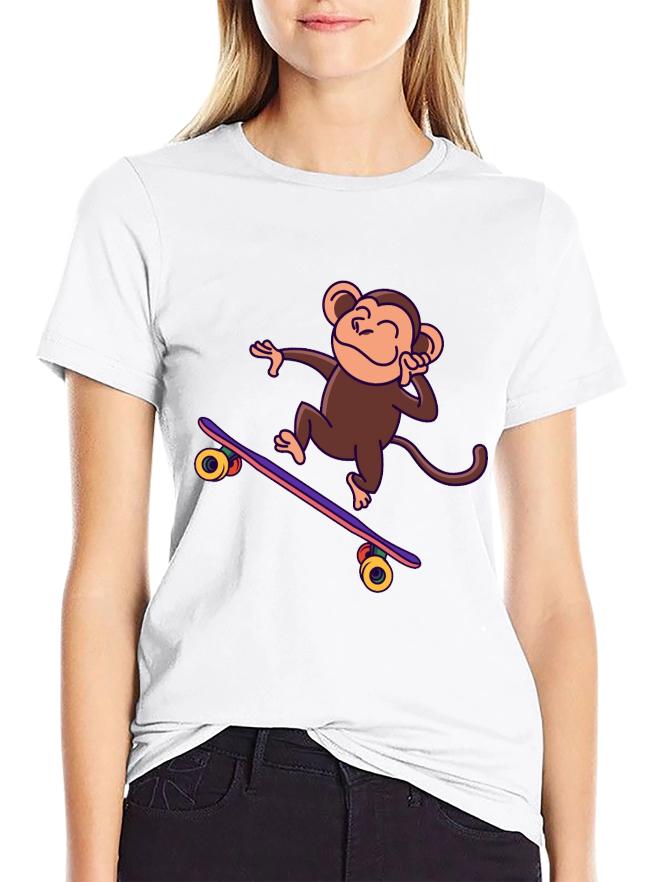 Skateboarding Monkey Graphic Tee - Fun & Stylish!