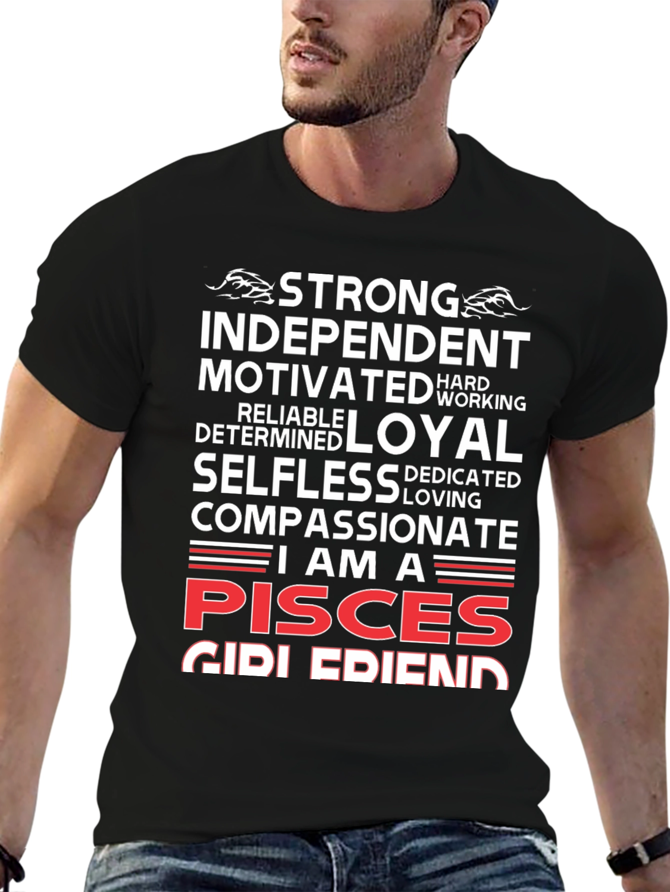 Pisces Zodiac Sign T-Shirt - Strong Loyal Compassionate