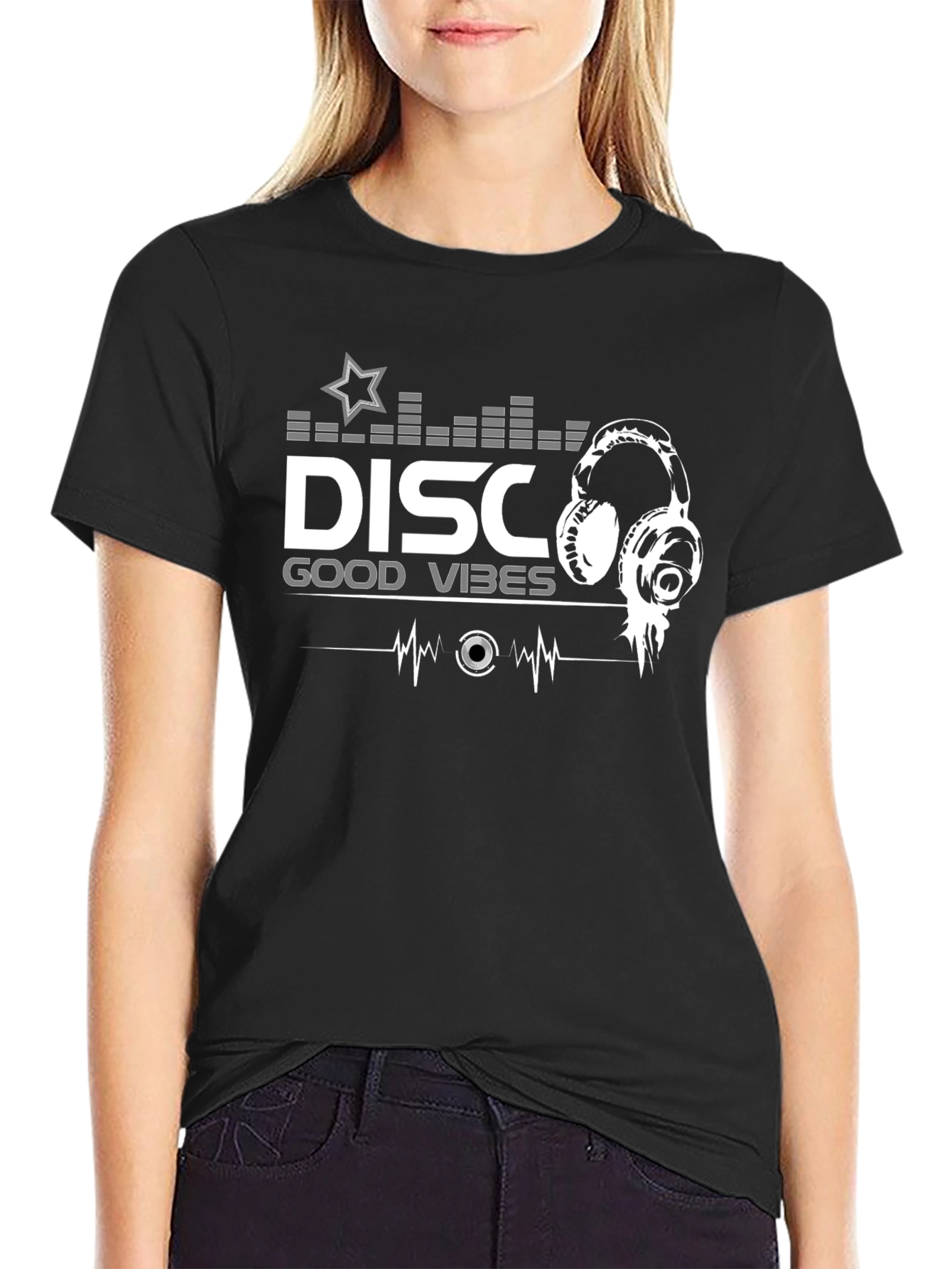 Disco Good Vibes Black T-Shirt