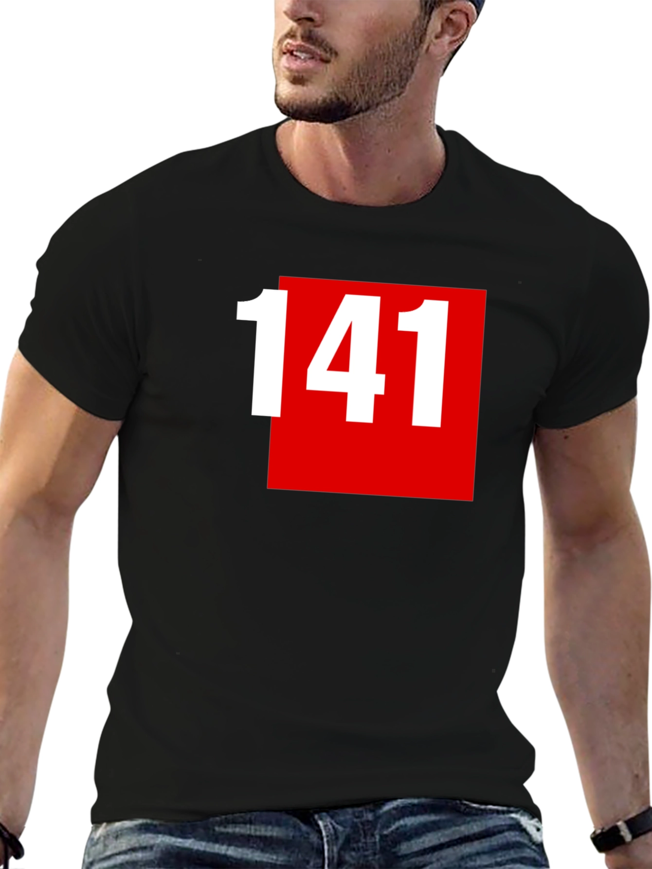 141 Graphic Tee - Bold Red Square