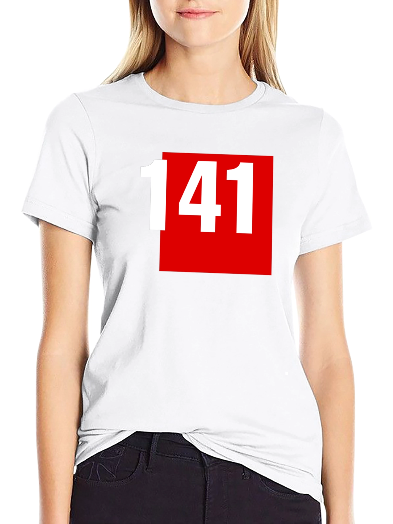 141 Graphic Tee - Bold Red Square
