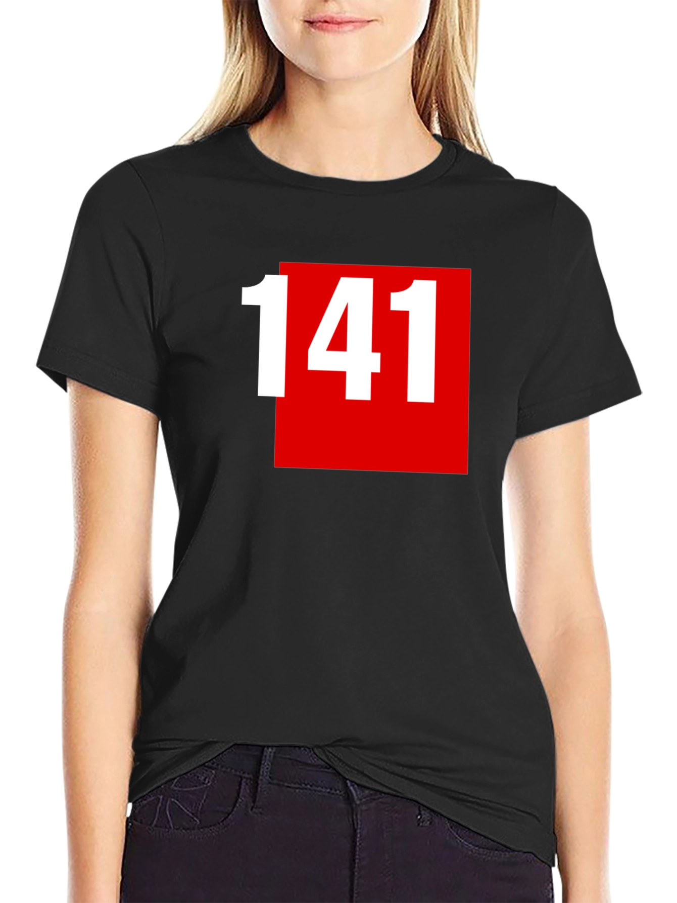 141 Graphic Tee - Bold Red Square