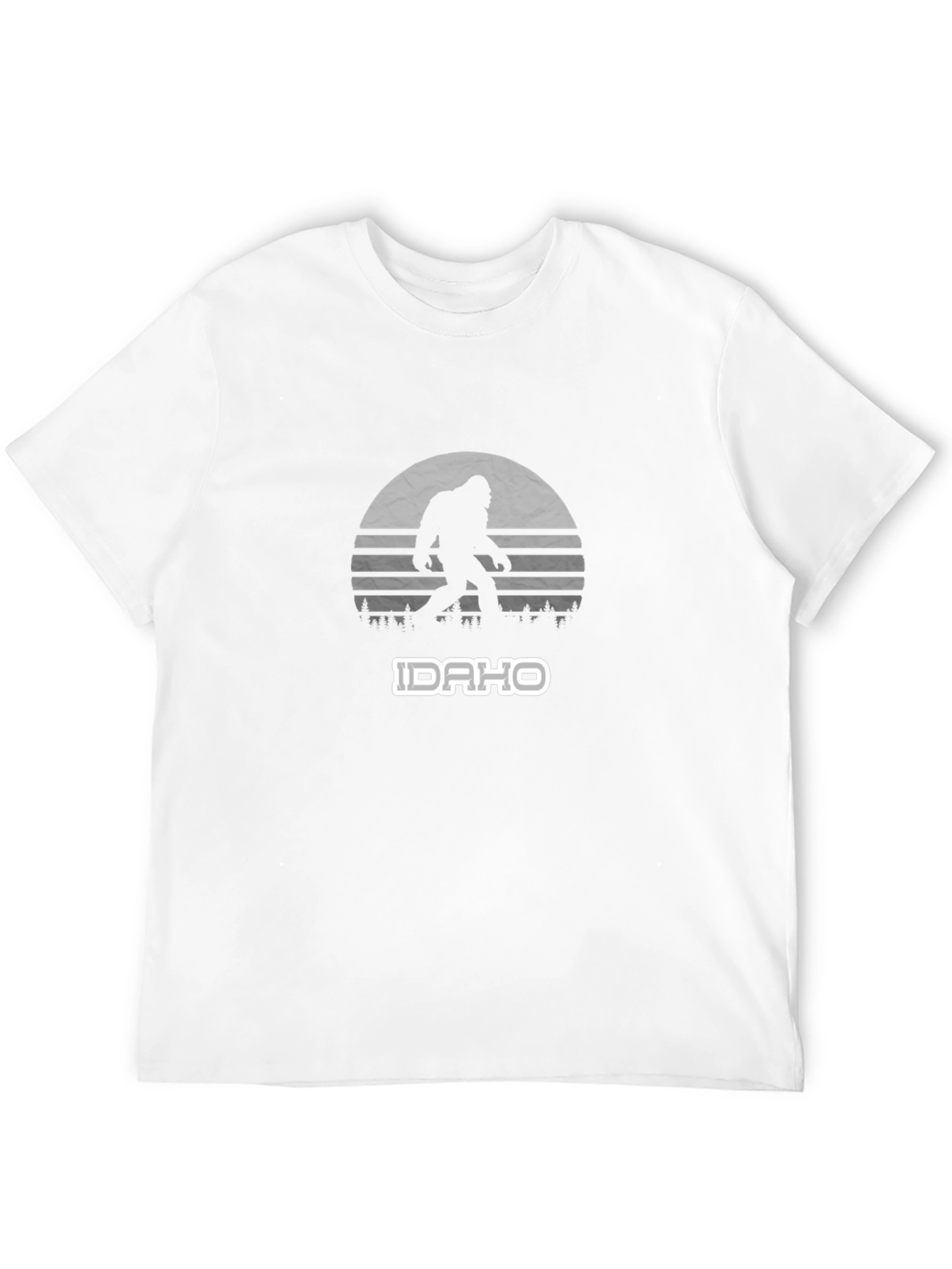 Idaho Bigfoot T-Shirt - Retro Sunset Sasquatch Tee