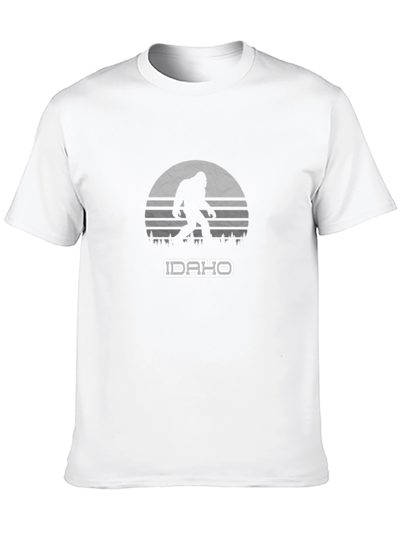 Idaho Bigfoot T-Shirt - Retro Sunset Sasquatch Tee