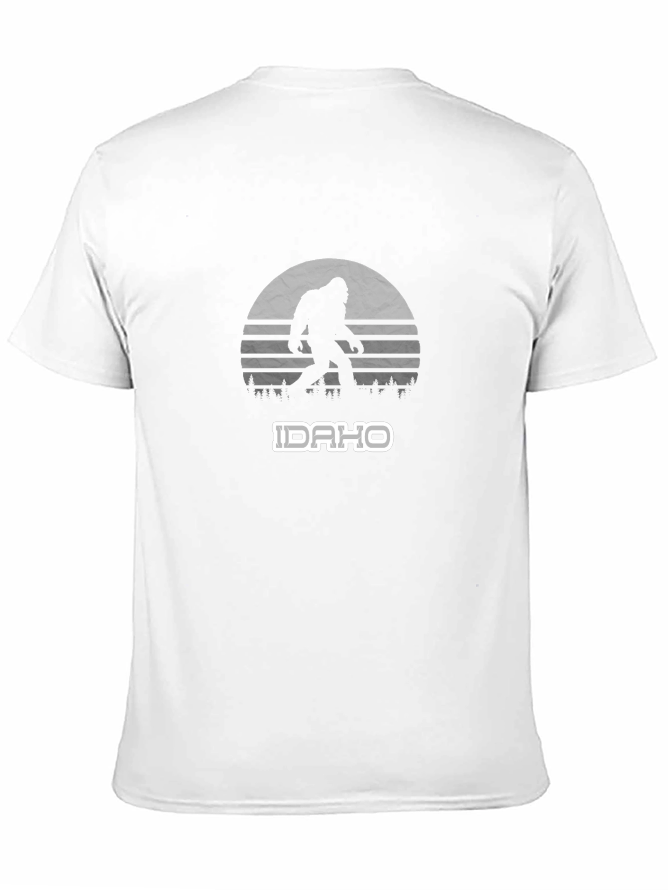 Idaho Bigfoot T-Shirt - Retro Sunset Sasquatch Tee