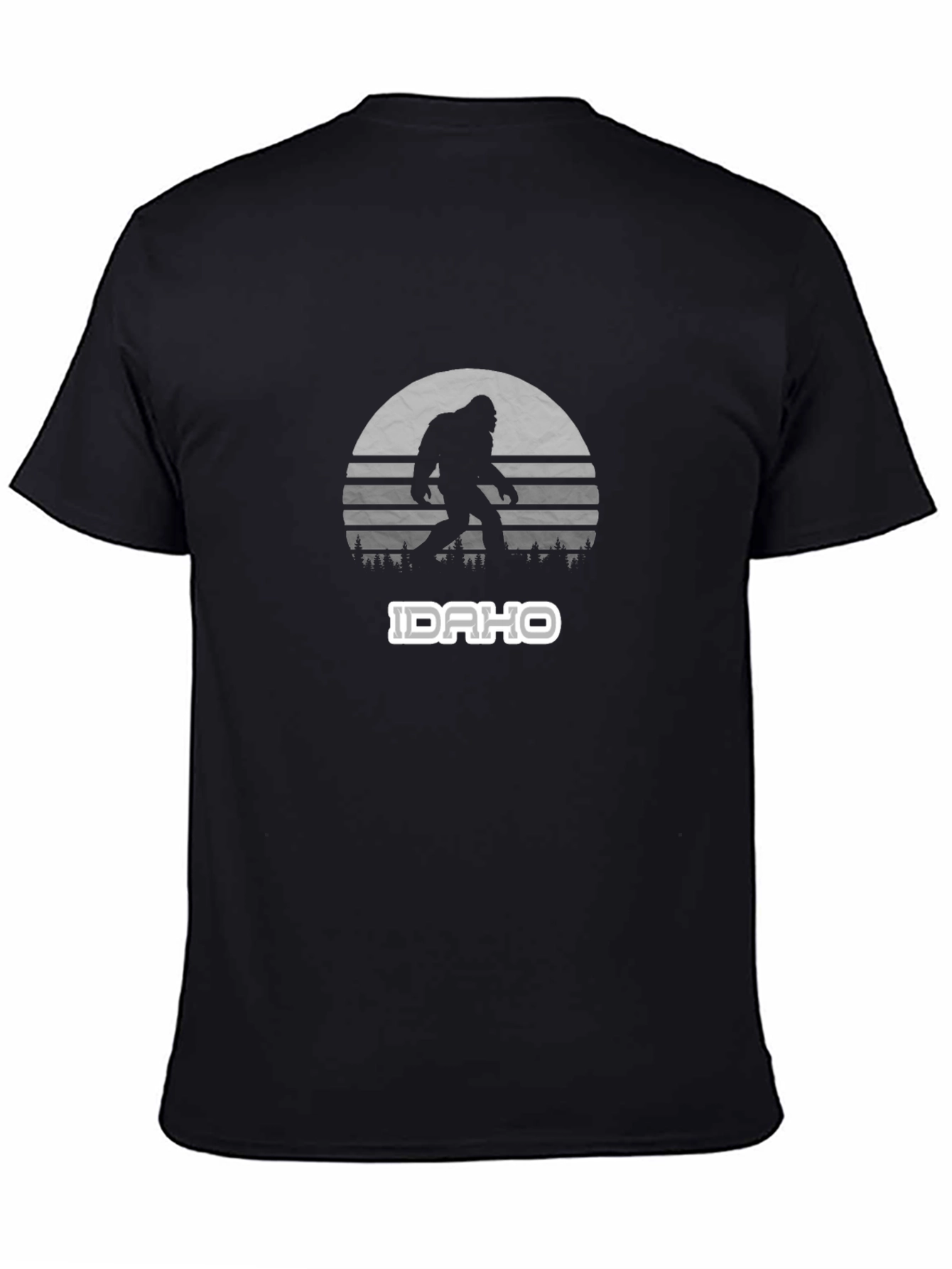 Idaho Bigfoot T-Shirt - Retro Sunset Sasquatch Tee