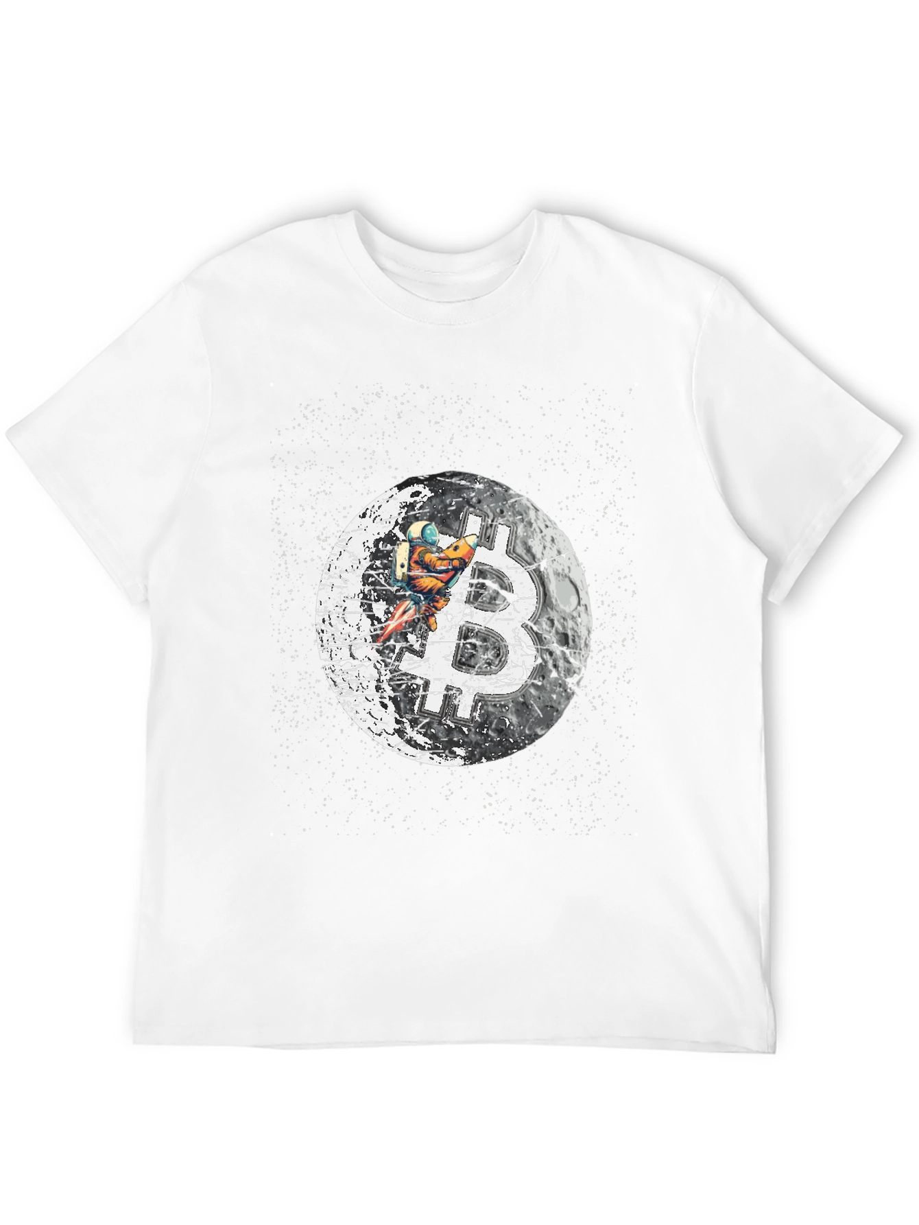 Bitcoin Moon Landing Black T-Shirt