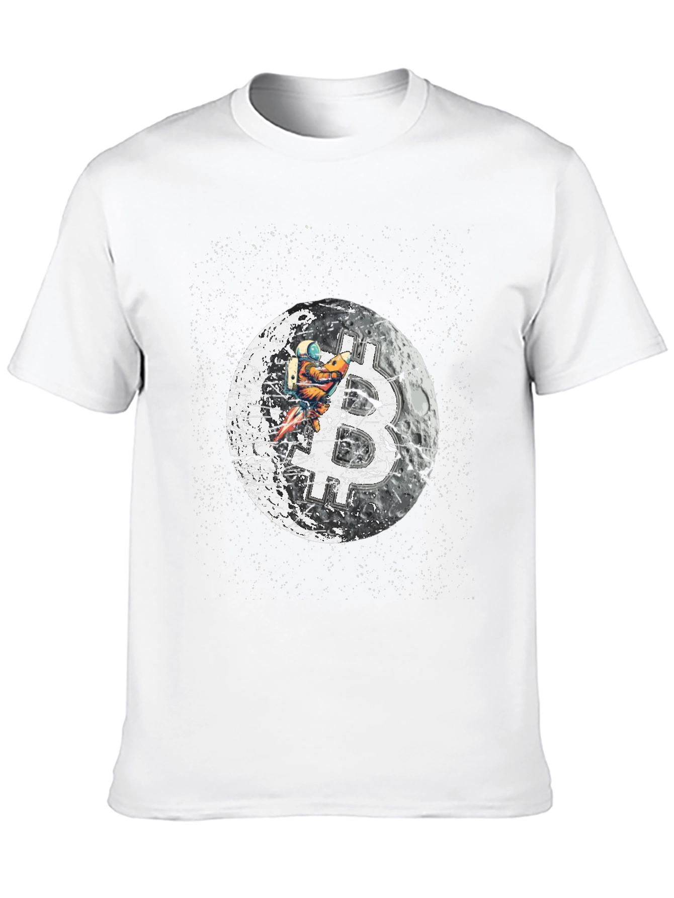 Bitcoin Moon Landing Black T-Shirt