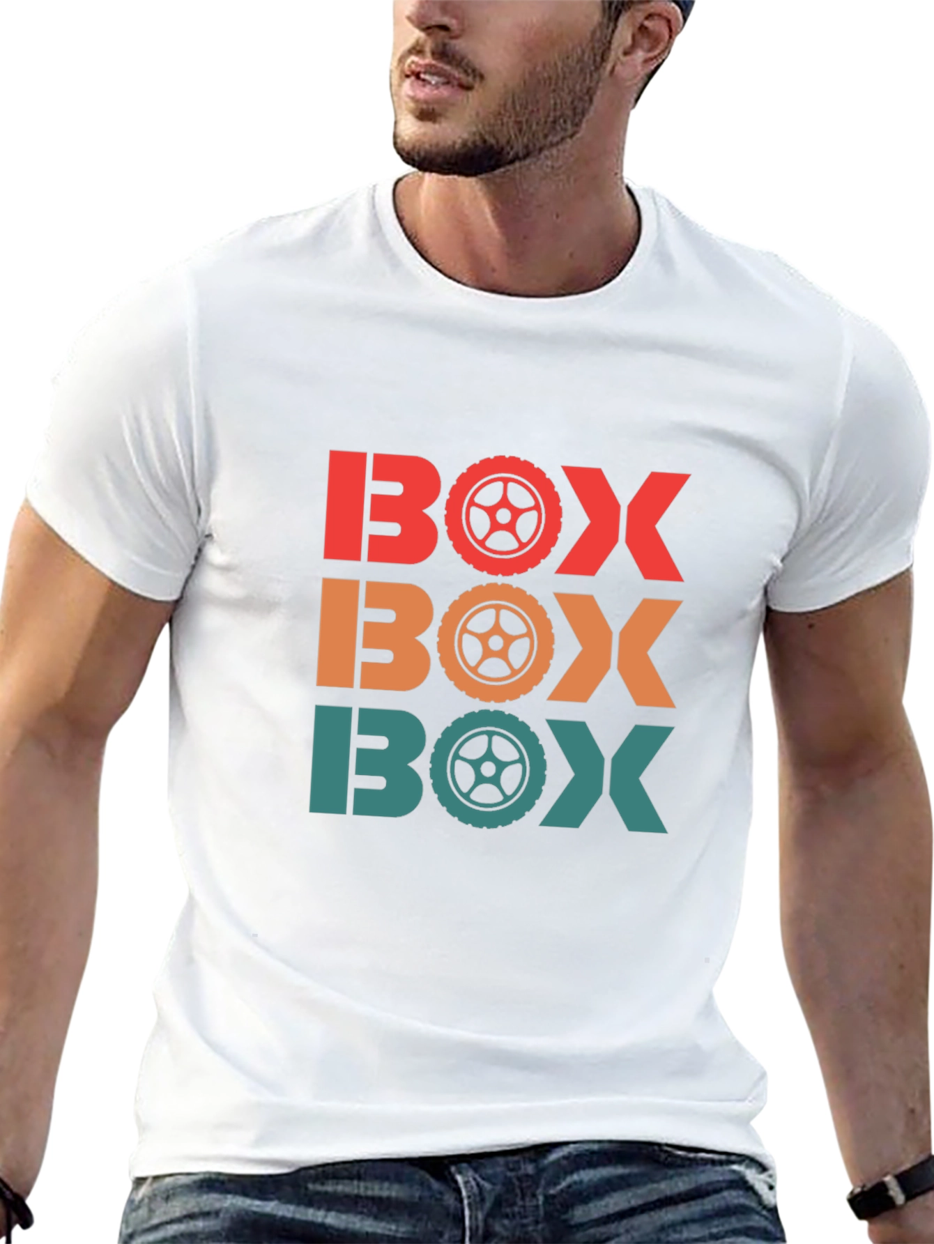 Mens BOX Racing Wheel T-Shirt - Black