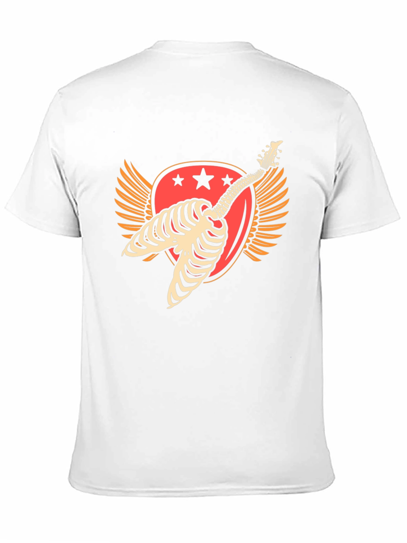 Skeleton Guitar Winged Graphic T-Shirt