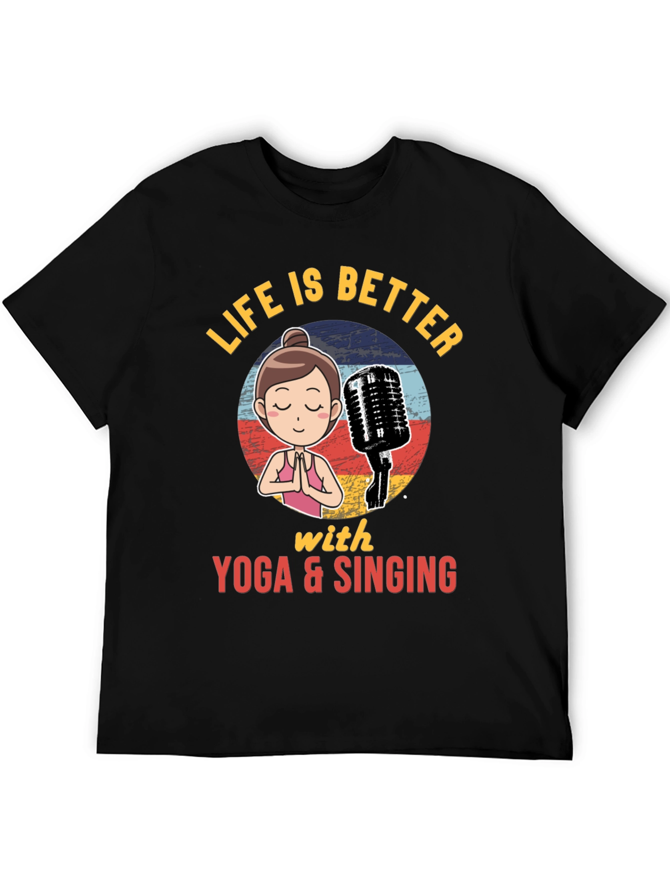 Yoga & Singing Graphic T-Shirt - Relaxing and Fun!