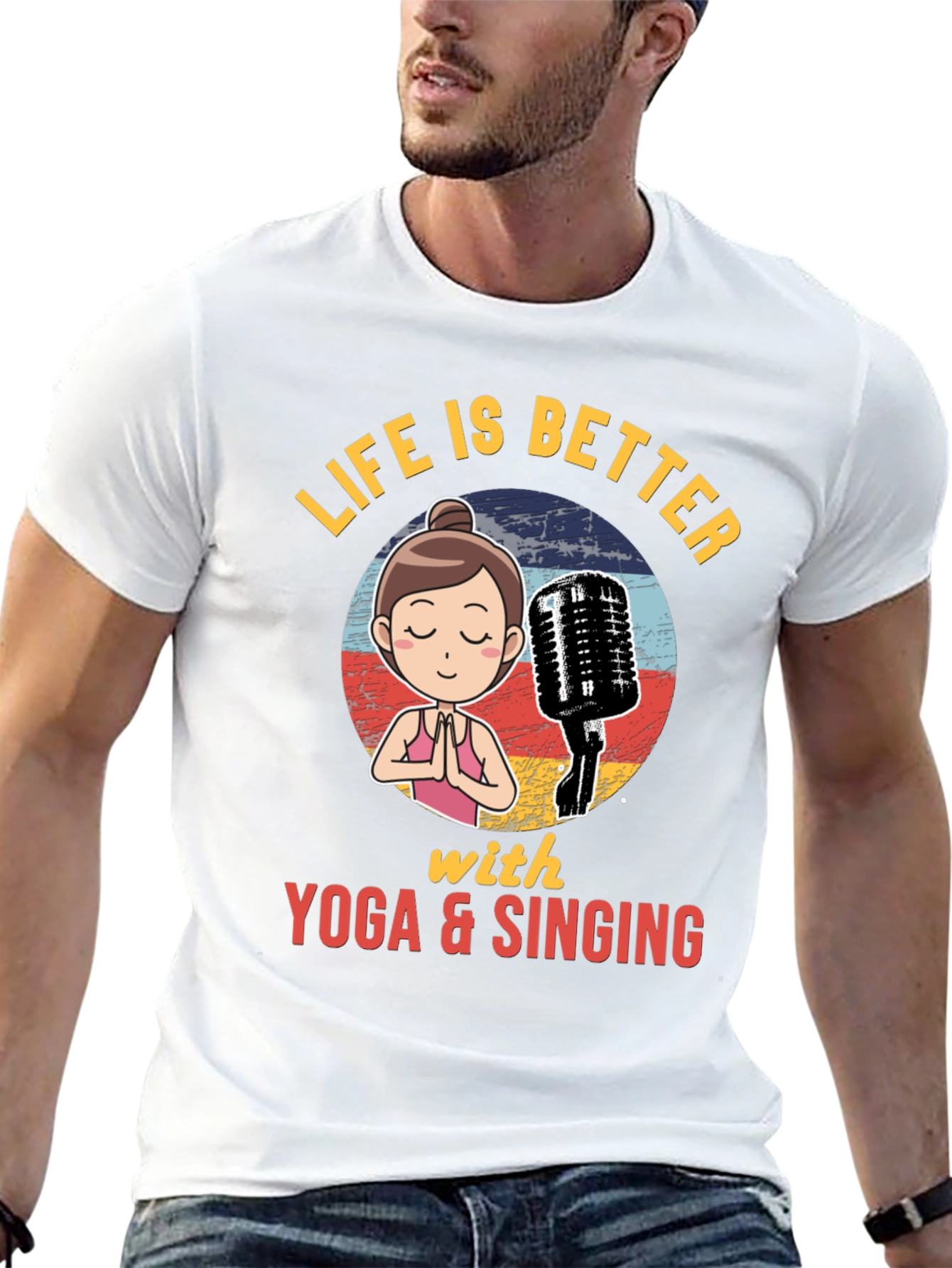 Yoga & Singing Graphic T-Shirt - Relaxing and Fun!