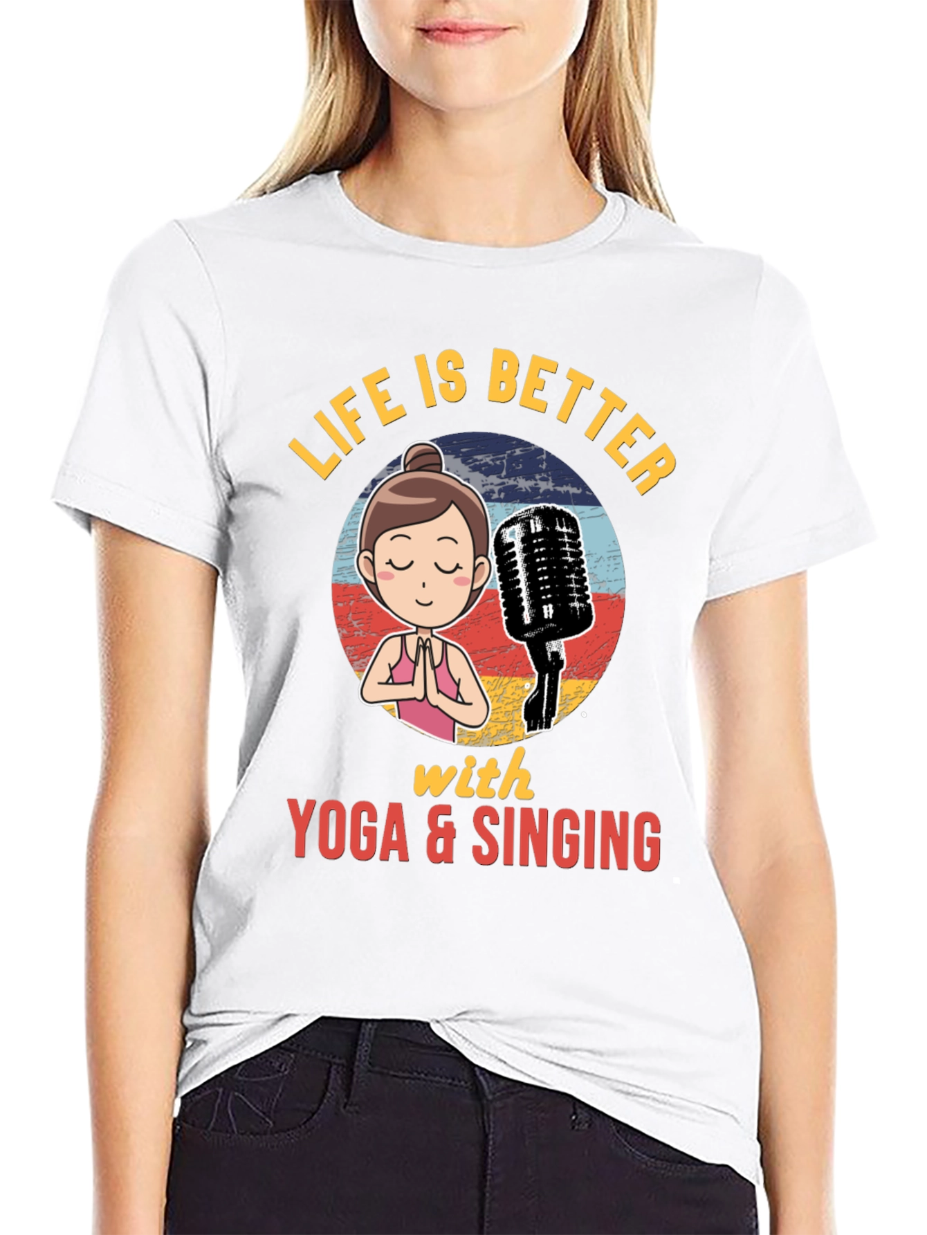 Yoga & Singing Graphic T-Shirt - Relaxing and Fun!