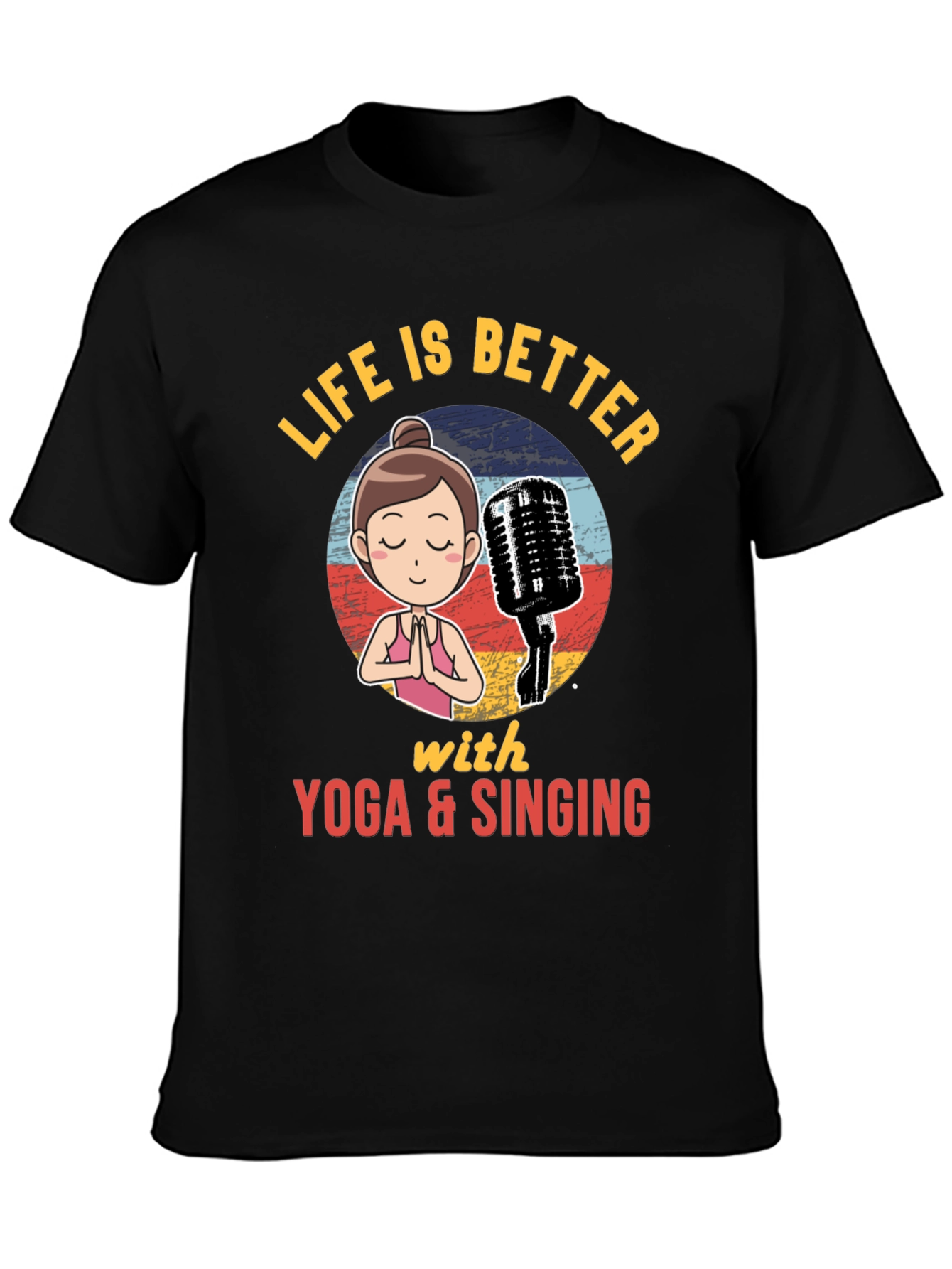 Yoga & Singing Graphic T-Shirt - Relaxing and Fun!