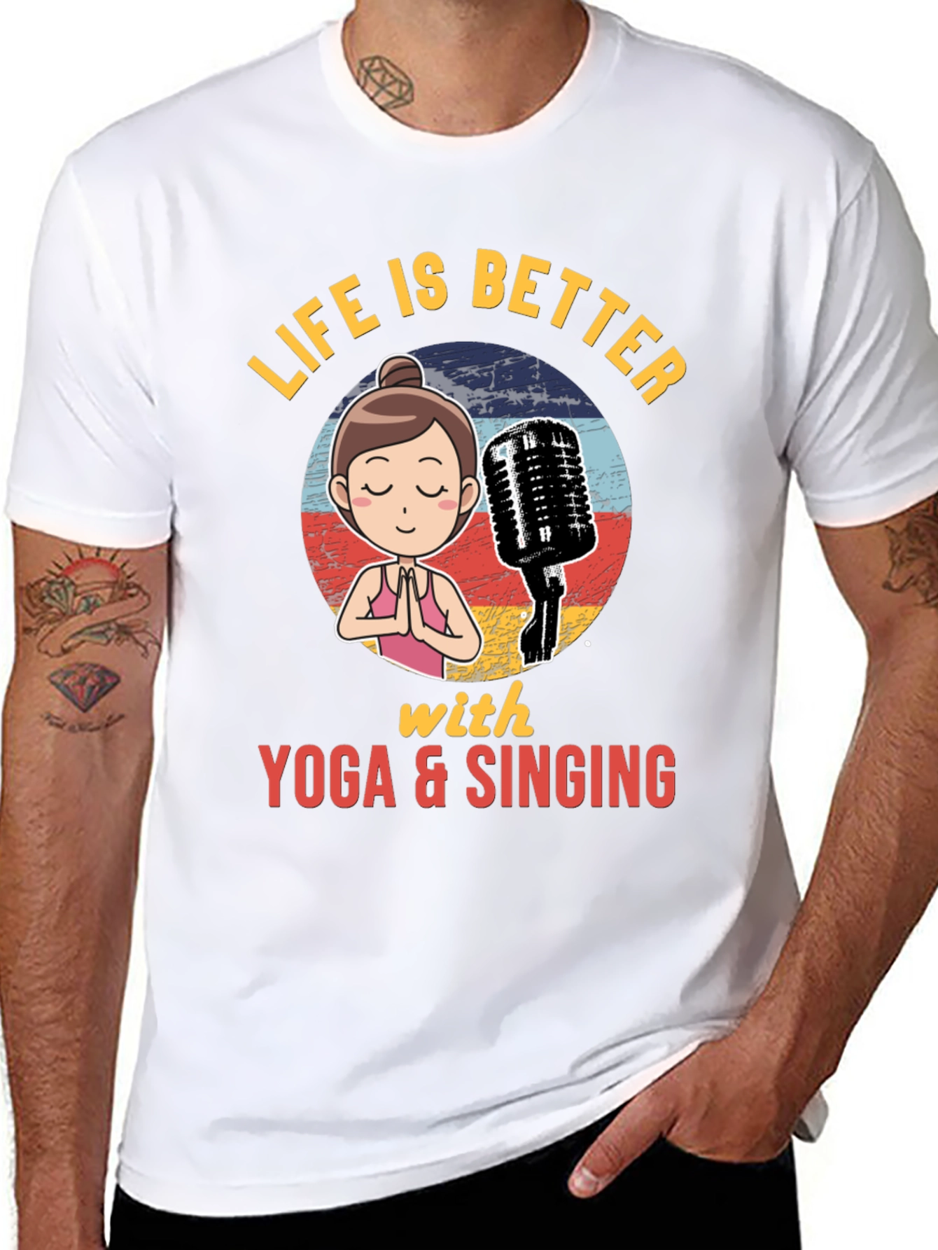 Yoga & Singing Graphic T-Shirt - Relaxing and Fun!