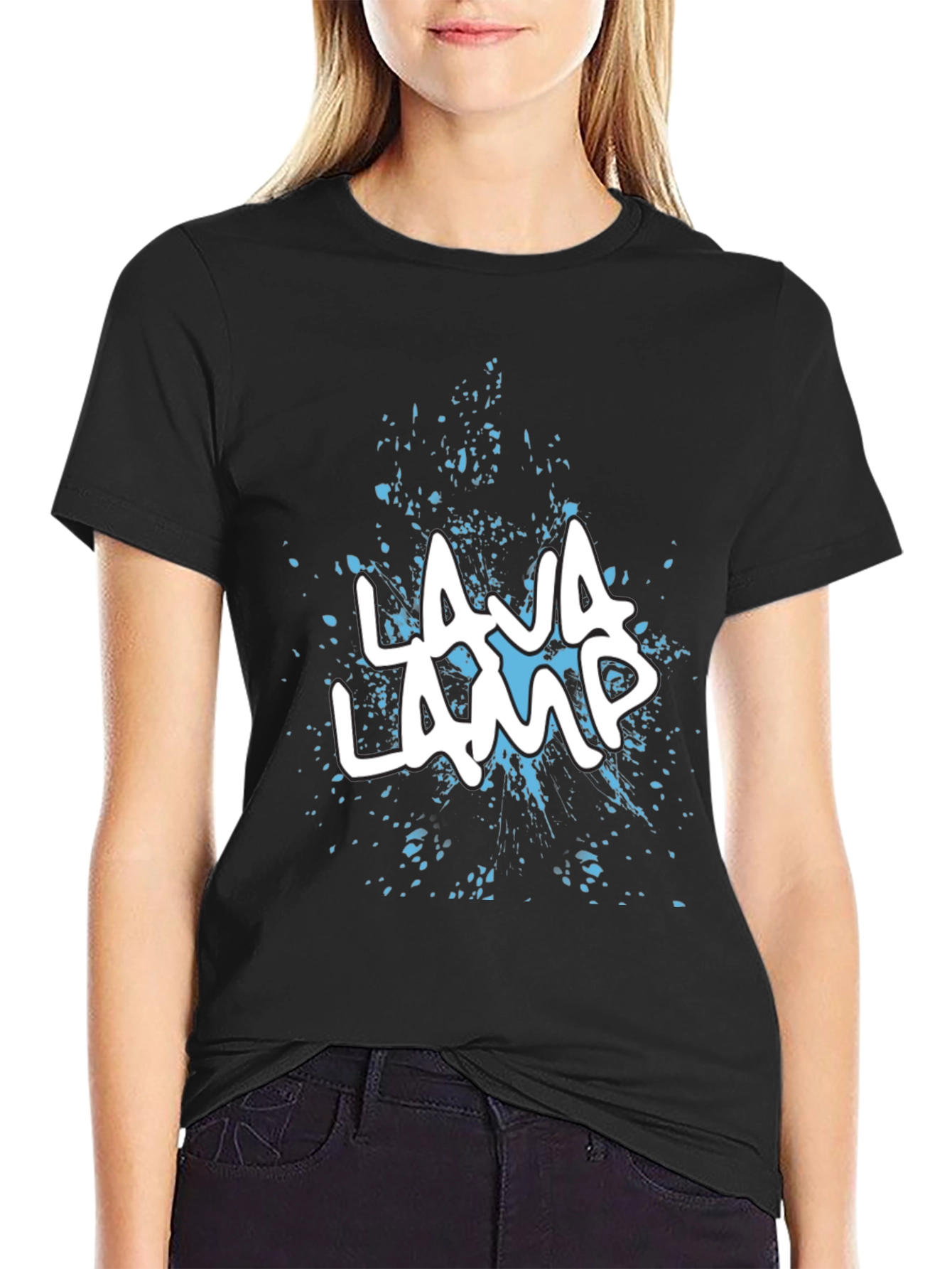 Lava Lamp Graphic Print Black T-Shirt