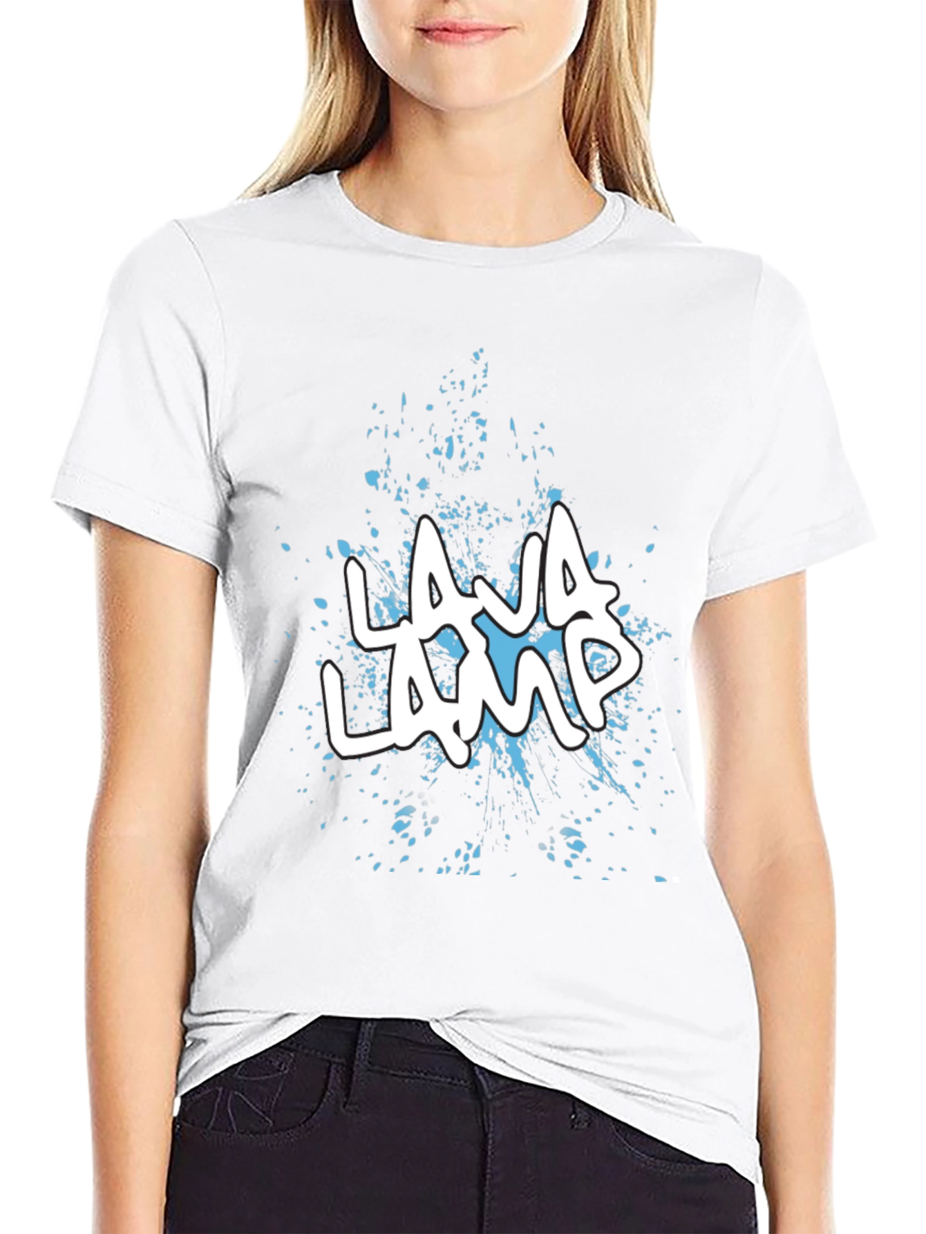 Lava Lamp Graphic Print Black T-Shirt