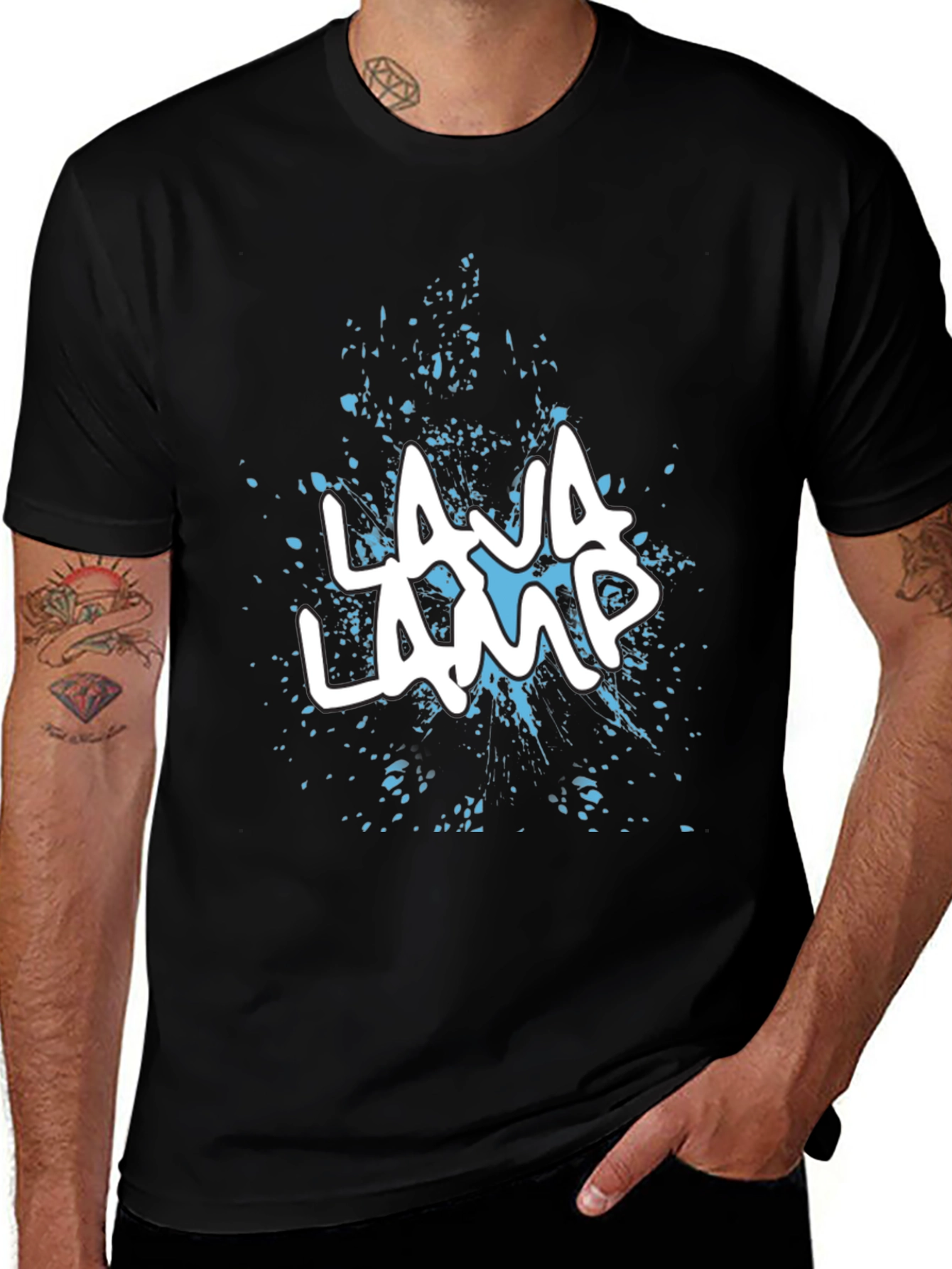 Lava Lamp Graphic Print Black T-Shirt