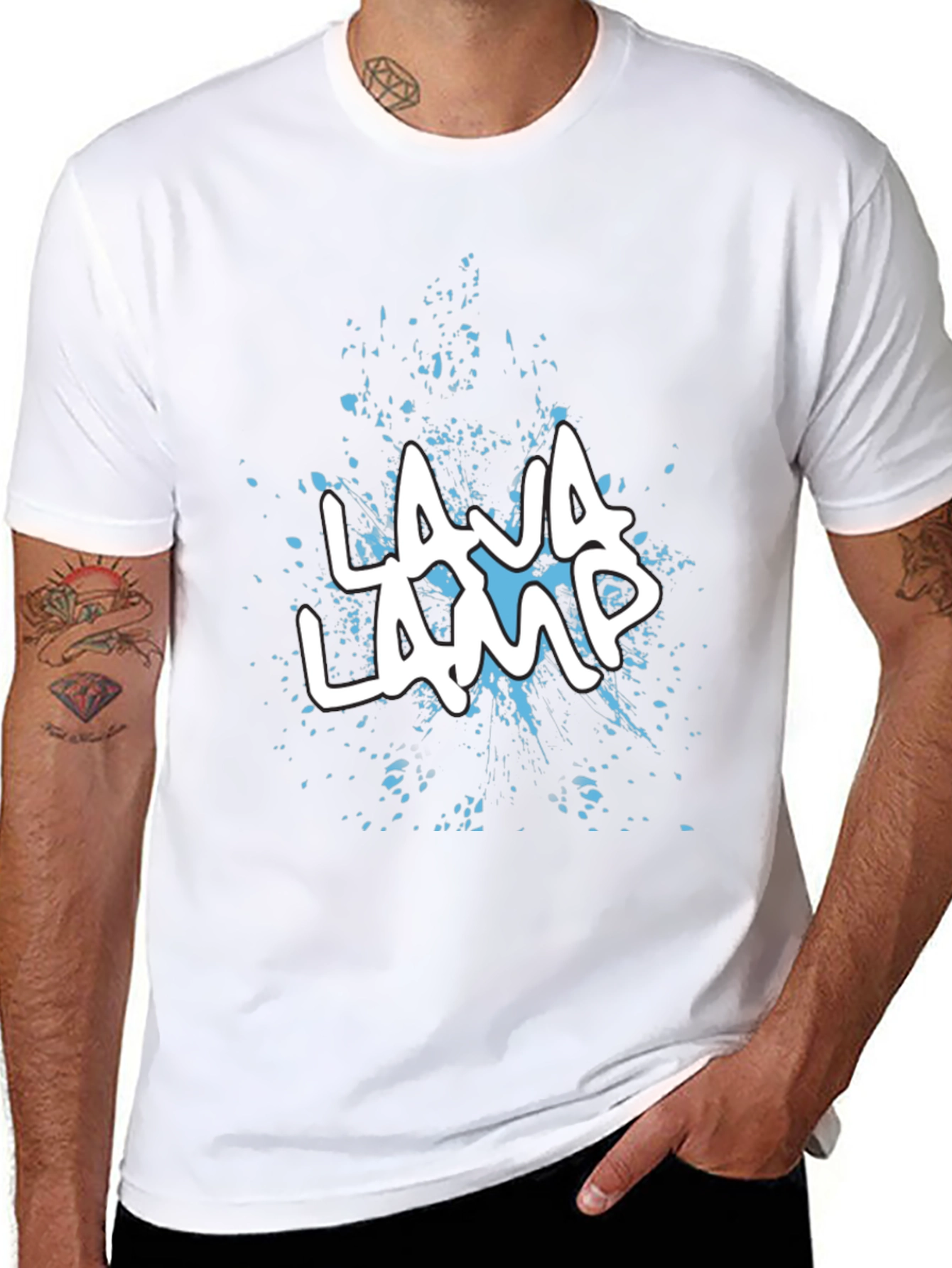 Lava Lamp Graphic Print Black T-Shirt